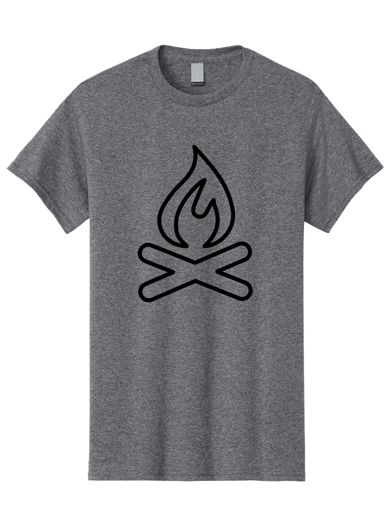 Campfire Men'S Graphic Tee, 100% Cotton, Comfortable Casual Summer Wear, Machine Washable, Campfire Icon, Campfire, Black Outline, Flames, Campfire Graphics, Simple Illustration, Minimalist Design, Outdoor Symbol, Camping Emblem, Fire Pit -  Aaa165 29