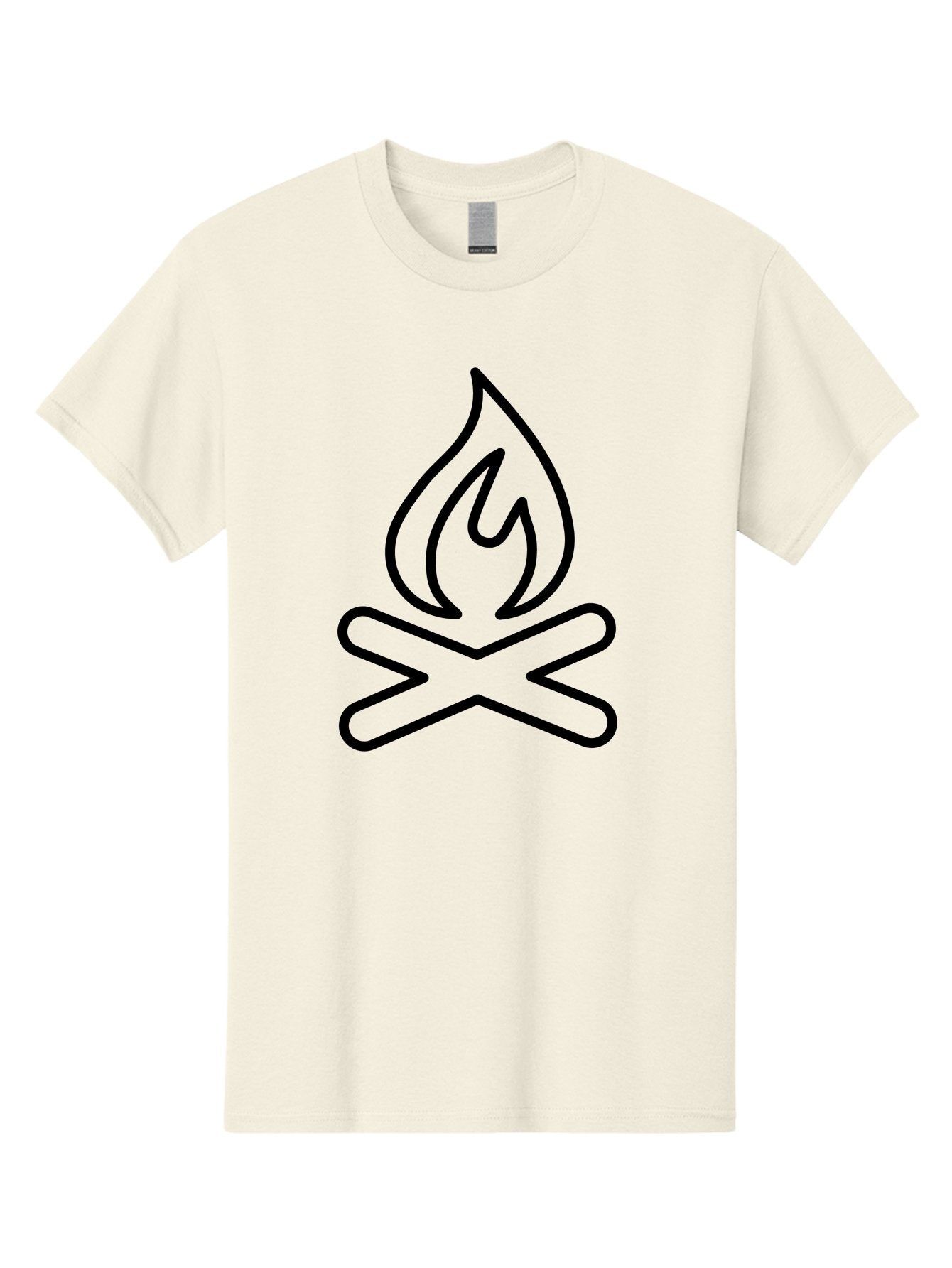 Campfire Men'S Graphic Tee, 100% Cotton, Comfortable Casual Summer Wear, Machine Washable, Campfire Icon, Campfire, Black Outline, Flames, Campfire Graphics, Simple Illustration, Minimalist Design, Outdoor Symbol, Camping Emblem, Fire Pit -  Aaa165 13