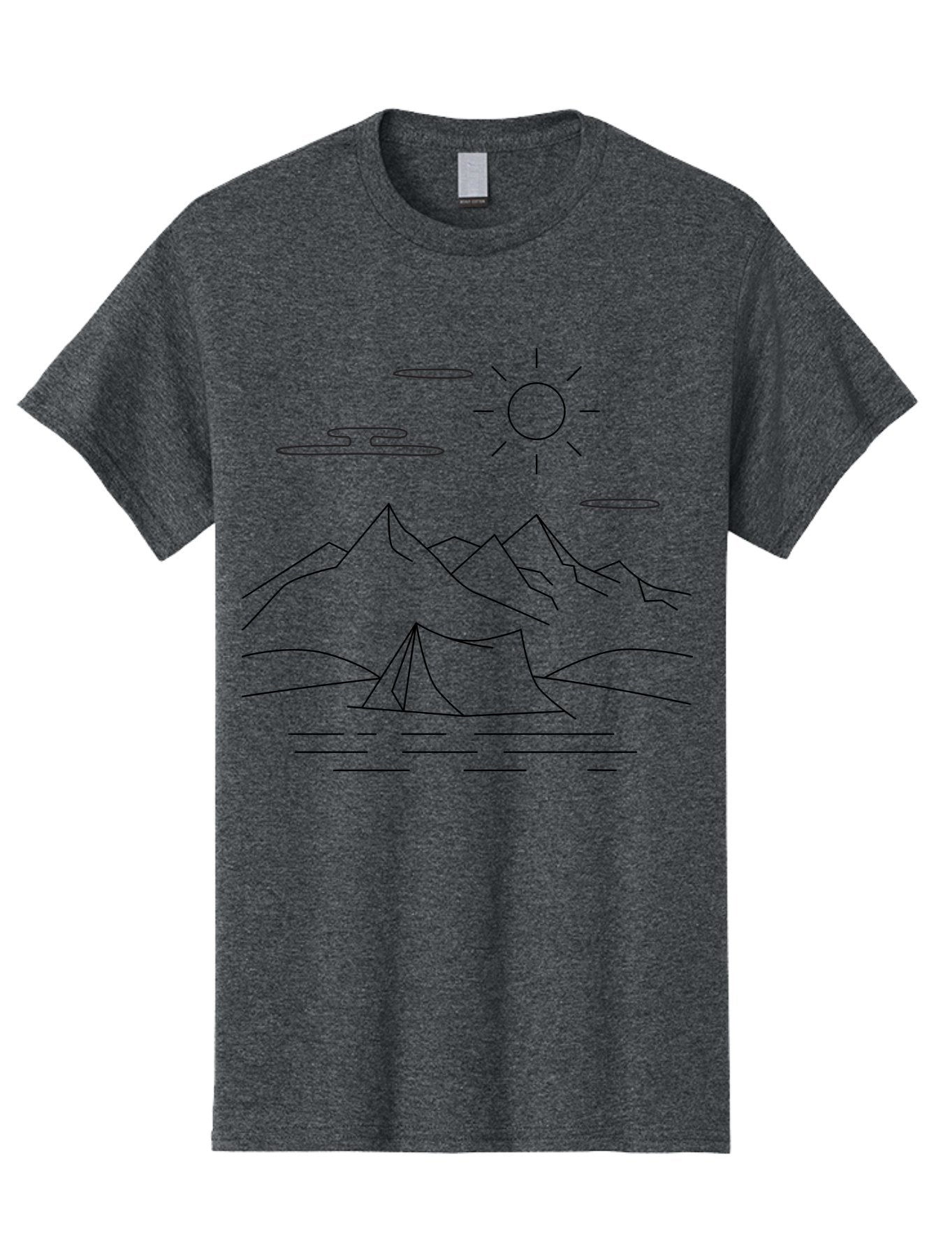 Camping-In-Mountains-1 Men'S Graphic Tee, 100% Cotton, Comfortable Casual Summer Wear, Machine Washable, Camping In Mountains, Outdoor Adventure, Serene Landscape, Mountain Scenery, Tranquil Atmosphere, Peaceful Camping, Wilderness Escape -  Aaa166 5