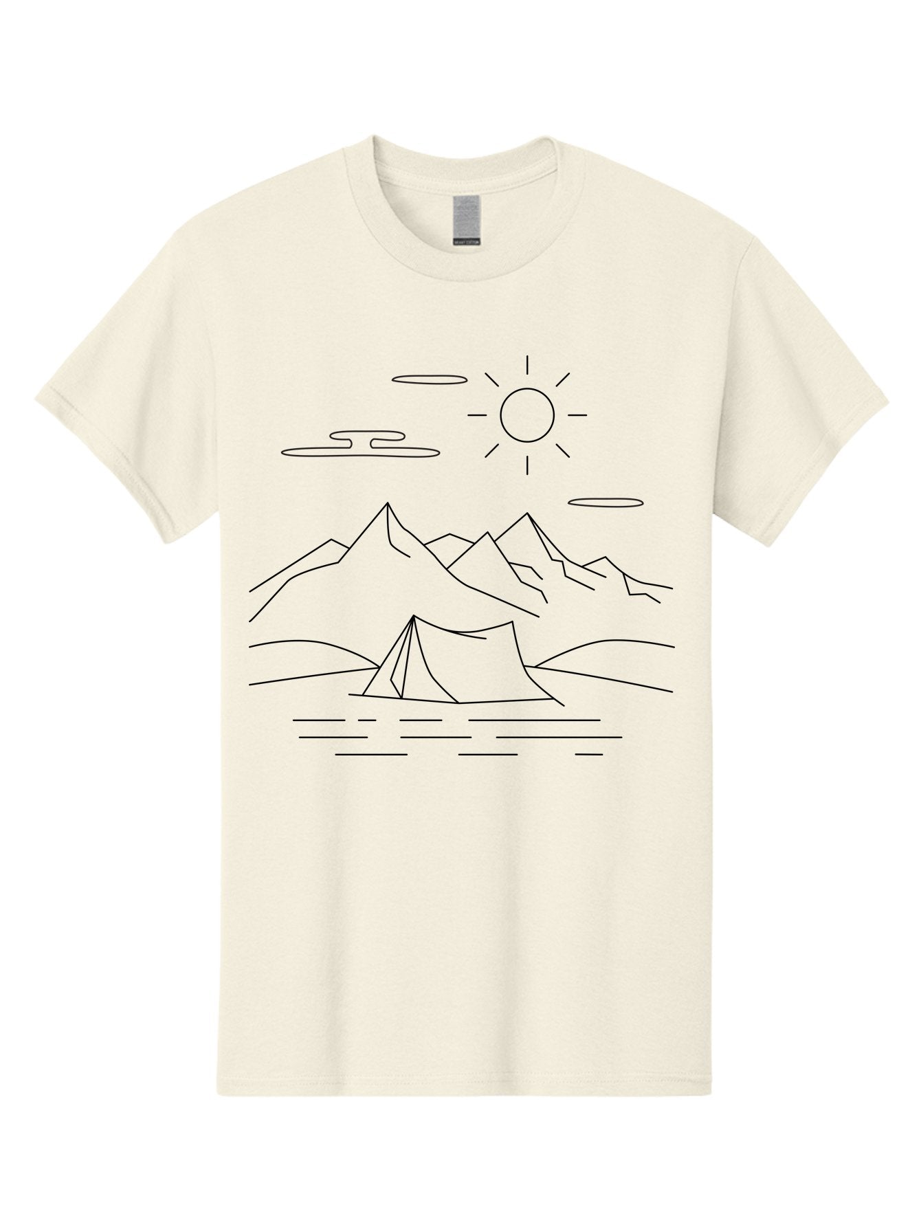 Camping-In-Mountains-1 Men'S Graphic Tee, 100% Cotton, Comfortable Casual Summer Wear, Machine Washable, Camping In Mountains, Outdoor Adventure, Serene Landscape, Mountain Scenery, Tranquil Atmosphere, Peaceful Camping, Wilderness Escape -  Aaa166 29