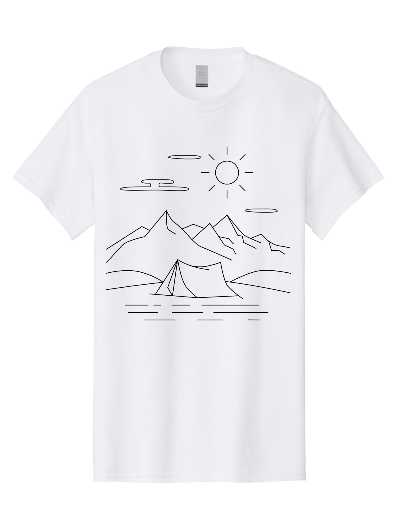 Camping-In-Mountains-1 Men'S Graphic Tee, 100% Cotton, Comfortable Casual Summer Wear, Machine Washable, Camping In Mountains, Outdoor Adventure, Serene Landscape, Mountain Scenery, Tranquil Atmosphere, Peaceful Camping, Wilderness Escape -  Aaa166 13