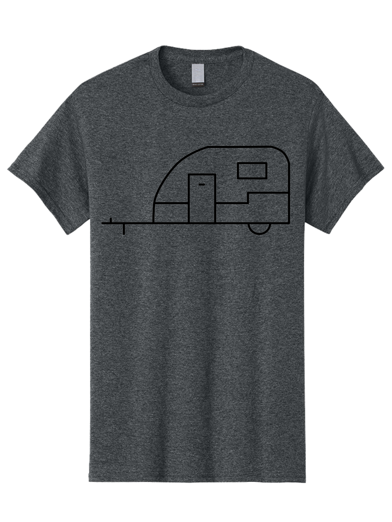 Caravan Men'S Graphic Tee, 100% Cotton, Comfortable Casual Summer Wear, Machine Washable, Simple Caravan Design, Minimalist Trailer Illustration, Modern Camping Icon, Graphic Adventure Symbol, Outdoor Recreation, Rv Travel -  Aaa168 15
