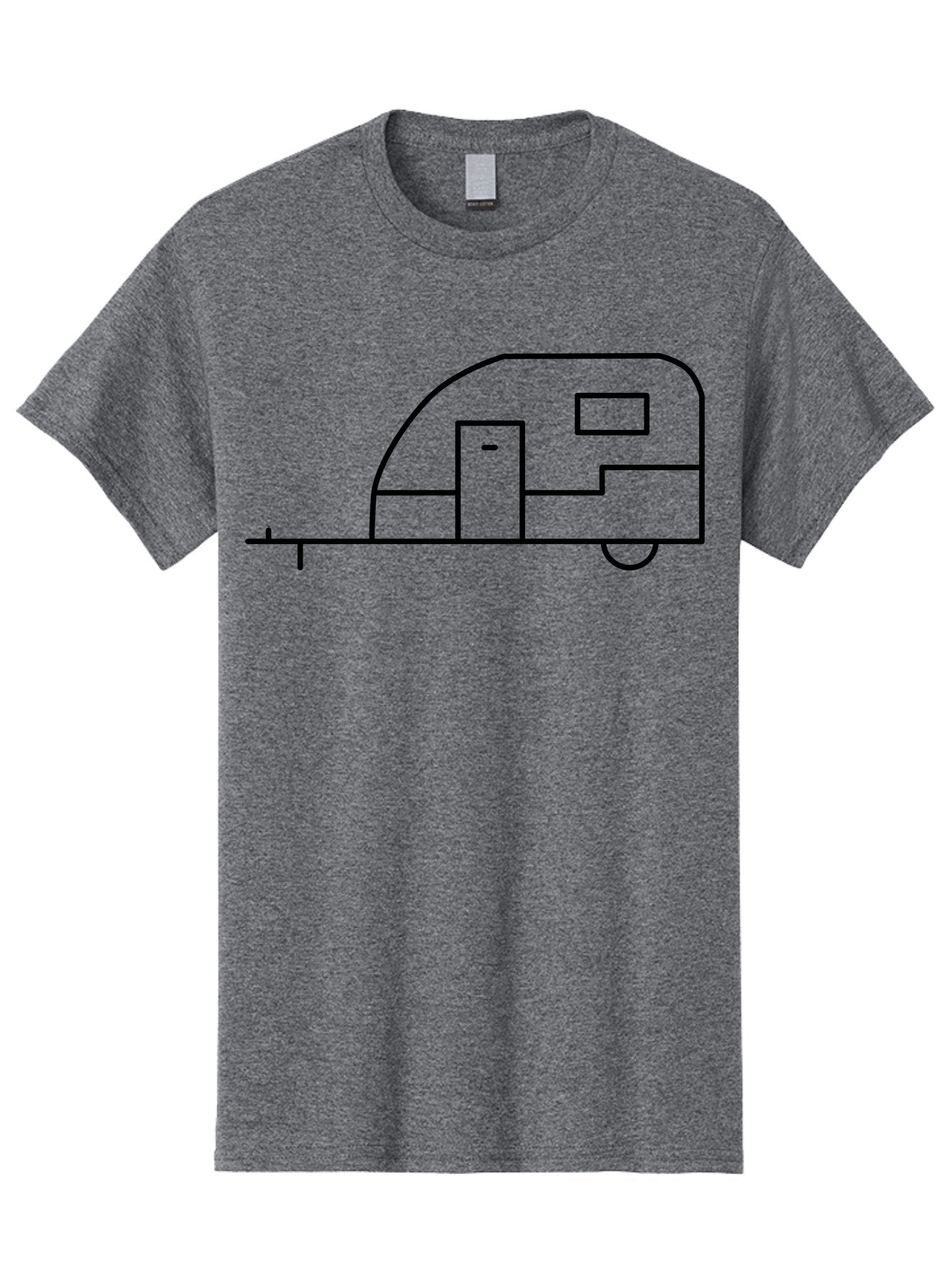 Caravan Men'S Graphic Tee, 100% Cotton, Comfortable Casual Summer Wear, Machine Washable, Simple Caravan Design, Minimalist Trailer Illustration, Modern Camping Icon, Graphic Adventure Symbol, Outdoor Recreation, Rv Travel -  Aaa168 19