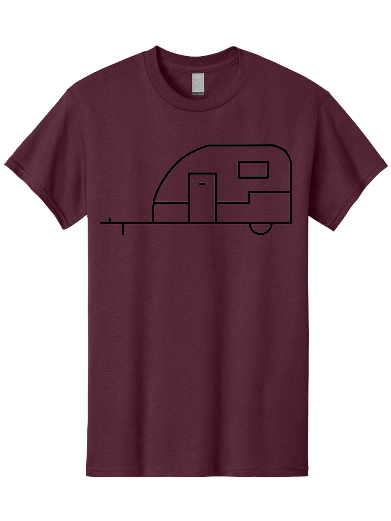 Caravan Men'S Graphic Tee, 100% Cotton, Comfortable Casual Summer Wear, Machine Washable, Simple Caravan Design, Minimalist Trailer Illustration, Modern Camping Icon, Graphic Adventure Symbol, Outdoor Recreation, Rv Travel -  Aaa168 17