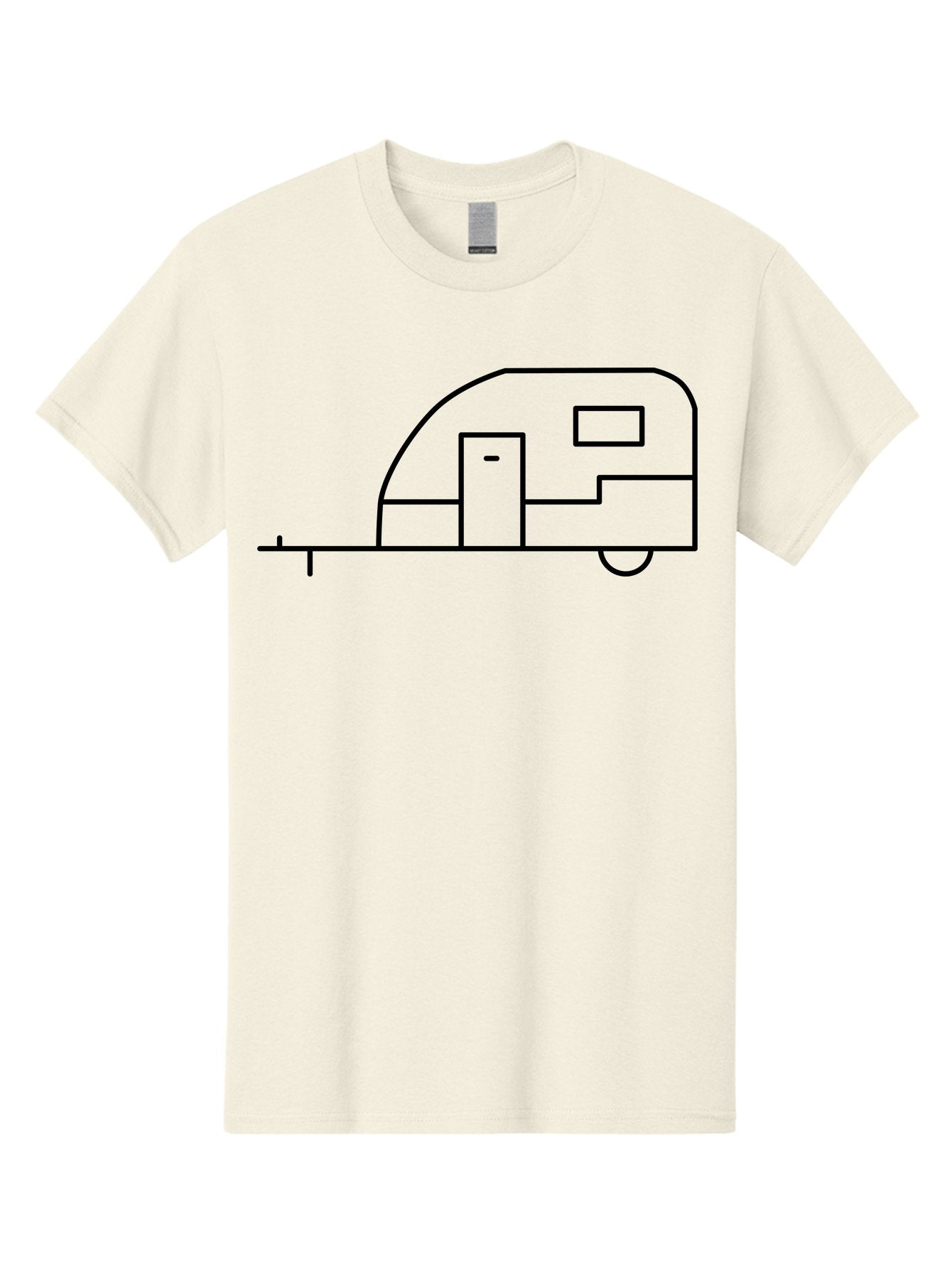 Caravan Men'S Graphic Tee, 100% Cotton, Comfortable Casual Summer Wear, Machine Washable, Simple Caravan Design, Minimalist Trailer Illustration, Modern Camping Icon, Graphic Adventure Symbol, Outdoor Recreation, Rv Travel -  Aaa168 9
