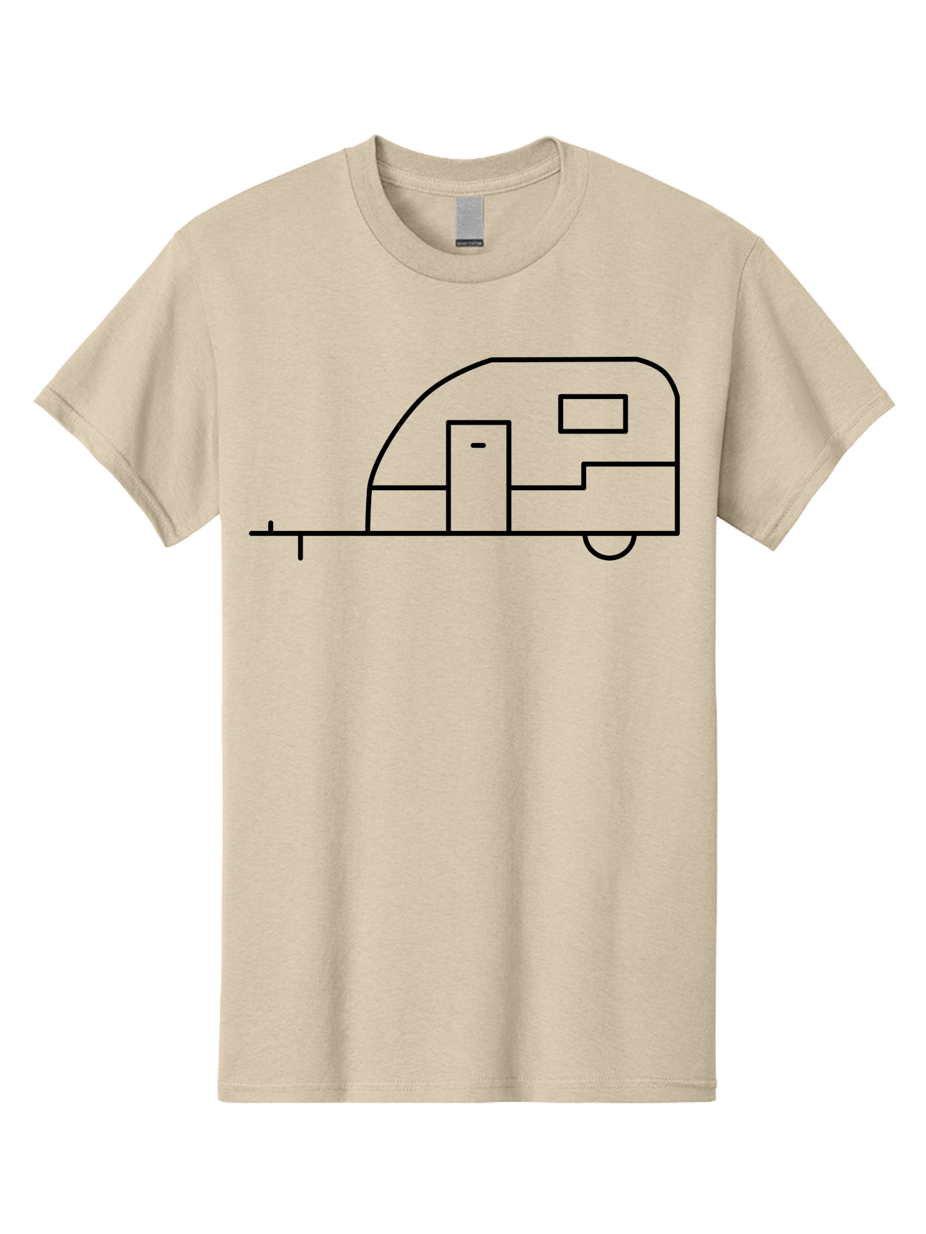 Caravan Men'S Graphic Tee, 100% Cotton, Comfortable Casual Summer Wear, Machine Washable, Simple Caravan Design, Minimalist Trailer Illustration, Modern Camping Icon, Graphic Adventure Symbol, Outdoor Recreation, Rv Travel -  Aaa168 7