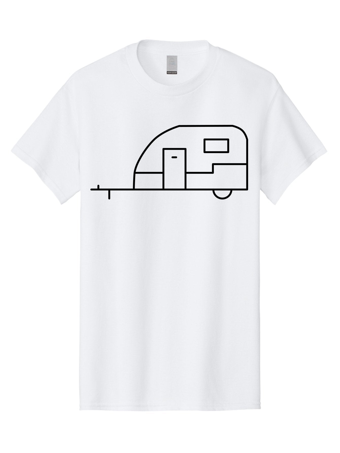 Caravan Men'S Graphic Tee, 100% Cotton, Comfortable Casual Summer Wear, Machine Washable, Simple Caravan Design, Minimalist Trailer Illustration, Modern Camping Icon, Graphic Adventure Symbol, Outdoor Recreation, Rv Travel -  Aaa168 27