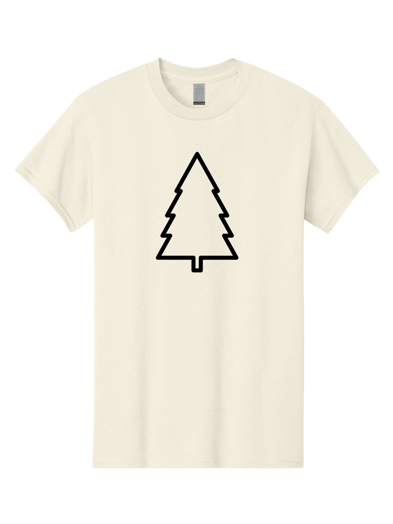 Christmas-Tree-1 Men'S Graphic Tee, 100% Cotton, Comfortable Casual Summer Wear, Machine Washable, Christmas Tree Outline, Minimalist Design, Festive Symbol, Holiday Icon, Simple Illustration, Black Outline -  Aaa170 11