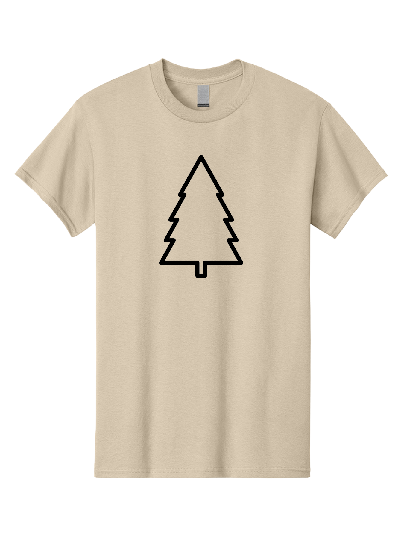 Christmas-Tree-1 Men'S Graphic Tee, 100% Cotton, Comfortable Casual Summer Wear, Machine Washable, Christmas Tree Outline, Minimalist Design, Festive Symbol, Holiday Icon, Simple Illustration, Black Outline -  Aaa170 11