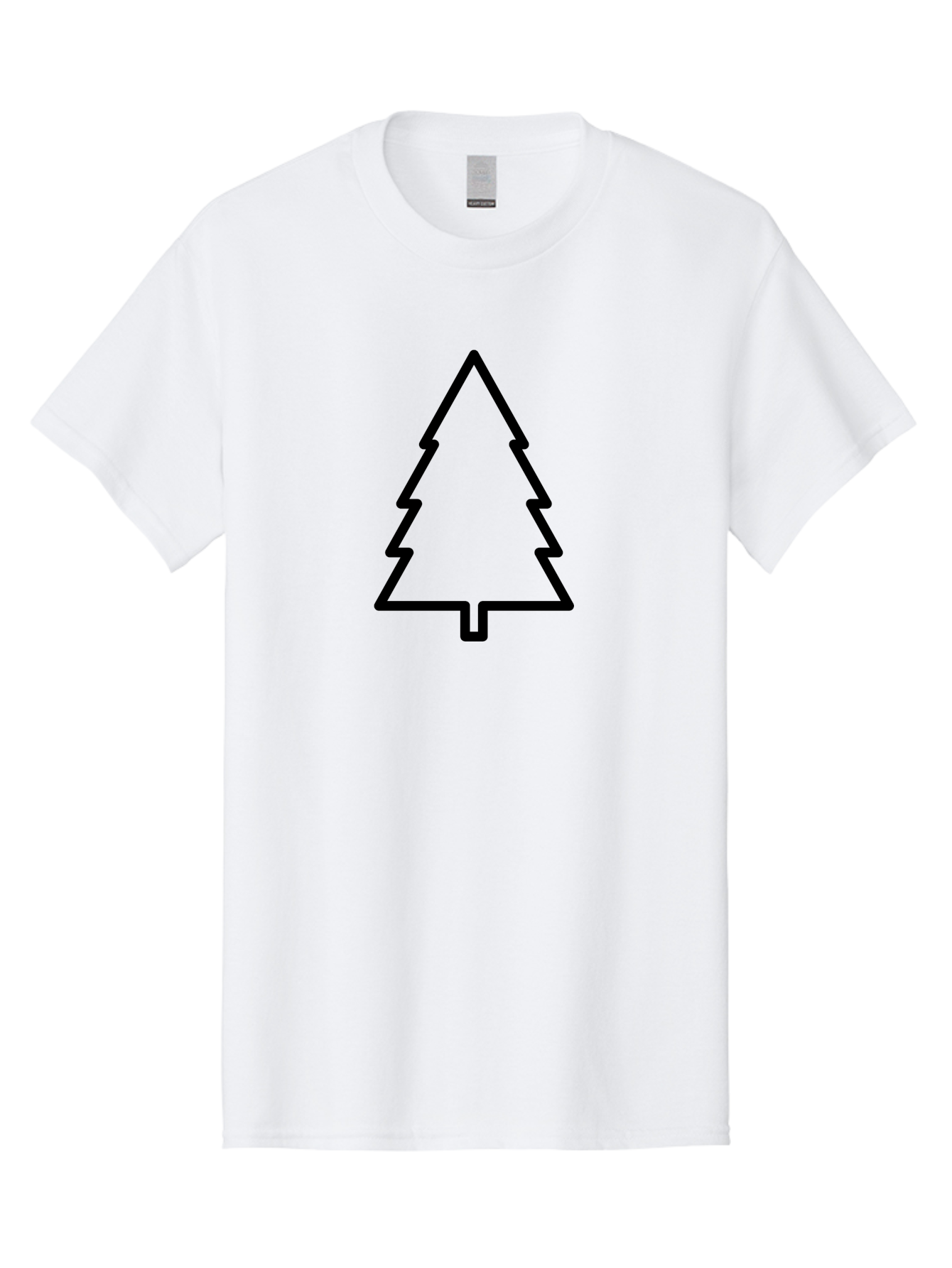 Christmas-Tree-1 Men'S Graphic Tee, 100% Cotton, Comfortable Casual Summer Wear, Machine Washable, Christmas Tree Outline, Minimalist Design, Festive Symbol, Holiday Icon, Simple Illustration, Black Outline -  Aaa170 7