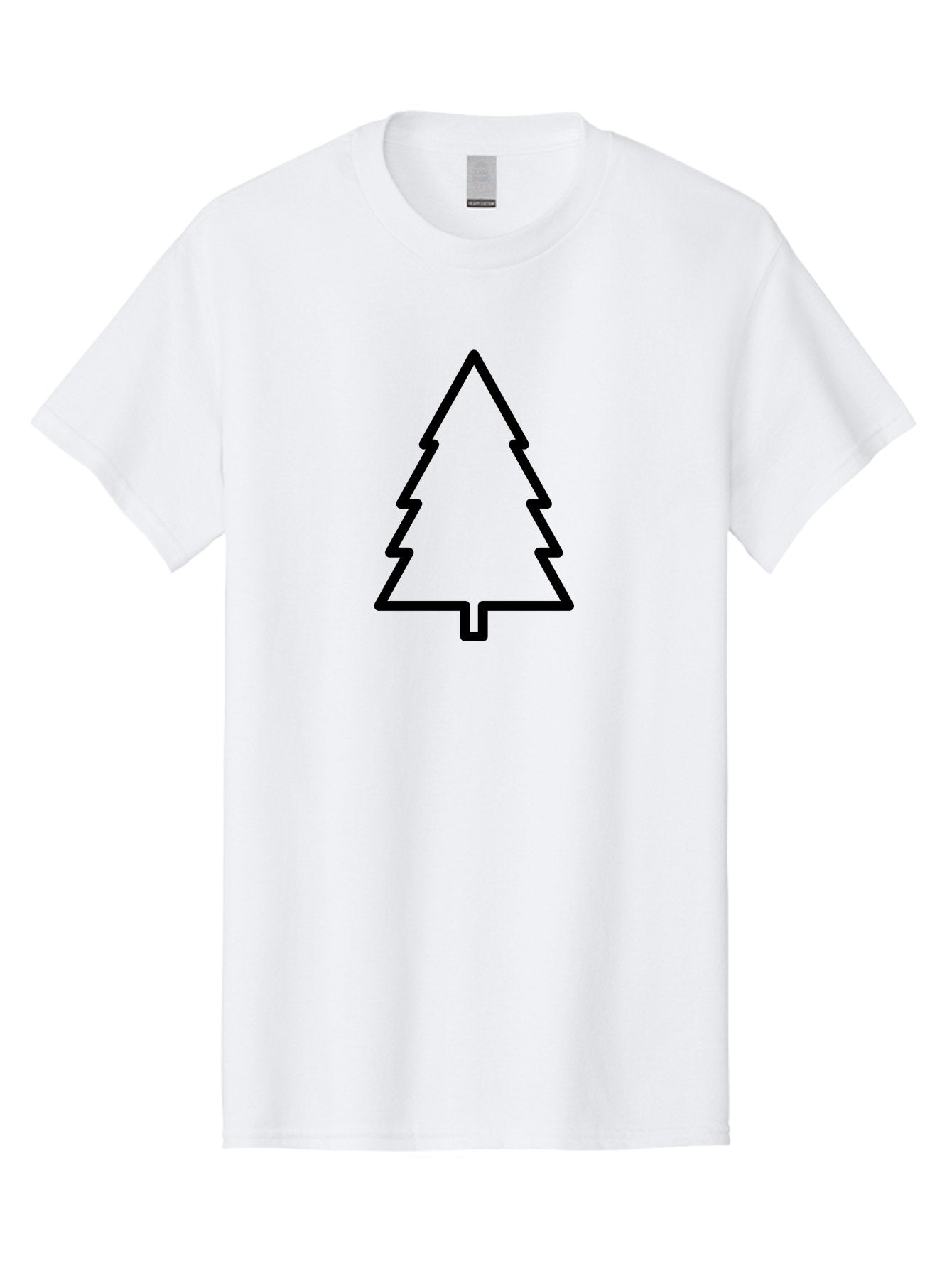 Christmas-Tree-1 Men'S Graphic Tee, 100% Cotton, Comfortable Casual Summer Wear, Machine Washable, Christmas Tree Outline, Minimalist Design, Festive Symbol, Holiday Icon, Simple Illustration, Black Outline -  Aaa170 27