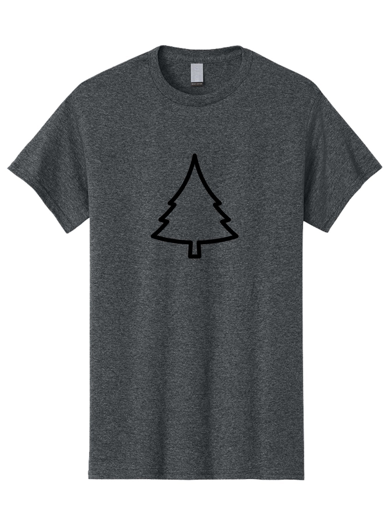 Christmas-Tree-2 Men'S Graphic Tee, 100% Cotton, Comfortable Casual Summer Wear, Machine Washable, Simple Christmas Tree, Minimalist Design, Festive Symbol, Holiday Icon, Black Outline, Evergreen Tree Shape -  Aaa171 11