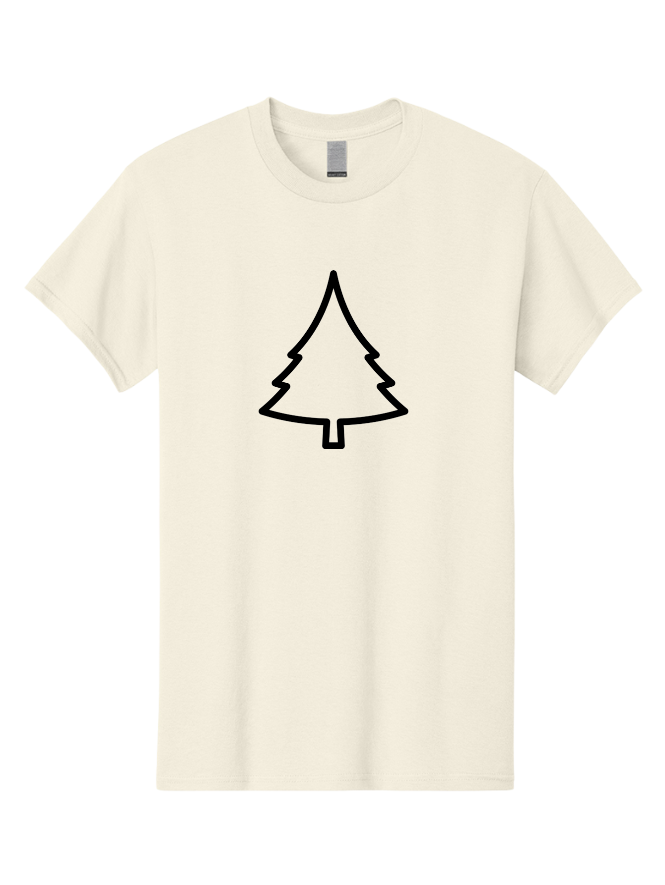 Christmas-Tree-2 Men'S Graphic Tee, 100% Cotton, Comfortable Casual Summer Wear, Machine Washable, Simple Christmas Tree, Minimalist Design, Festive Symbol, Holiday Icon, Black Outline, Evergreen Tree Shape -  Aaa171 7