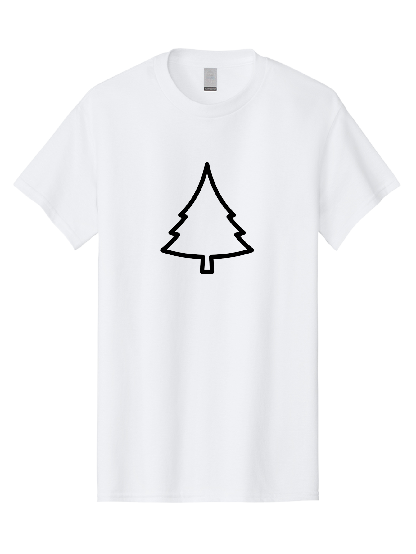 Christmas-Tree-2 Men'S Graphic Tee, 100% Cotton, Comfortable Casual Summer Wear, Machine Washable, Simple Christmas Tree, Minimalist Design, Festive Symbol, Holiday Icon, Black Outline, Evergreen Tree Shape -  Aaa171 19