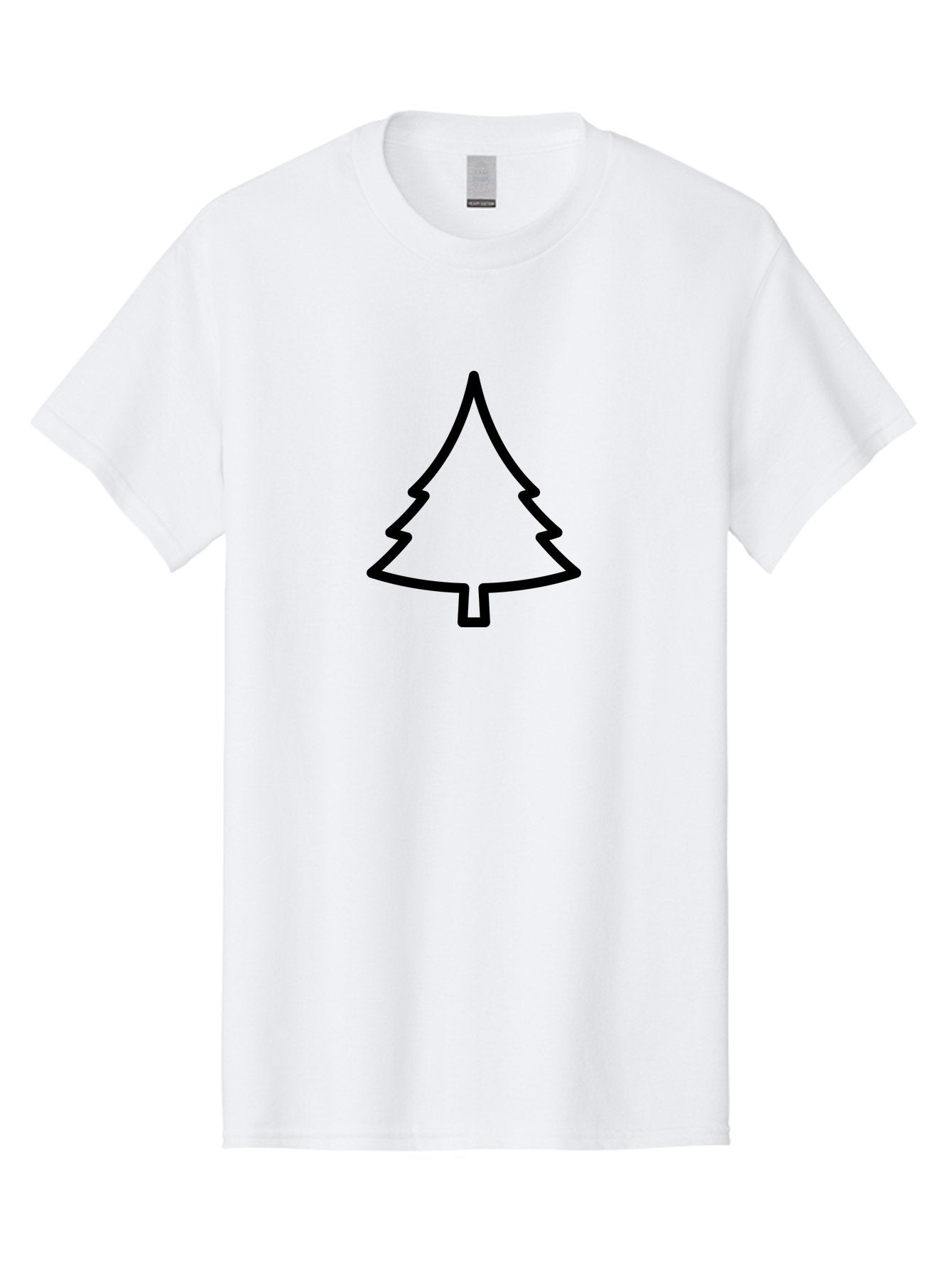 Christmas-Tree-2 Men'S Graphic Tee, 100% Cotton, Comfortable Casual Summer Wear, Machine Washable, Simple Christmas Tree, Minimalist Design, Festive Symbol, Holiday Icon, Black Outline, Evergreen Tree Shape -  Aaa171 29