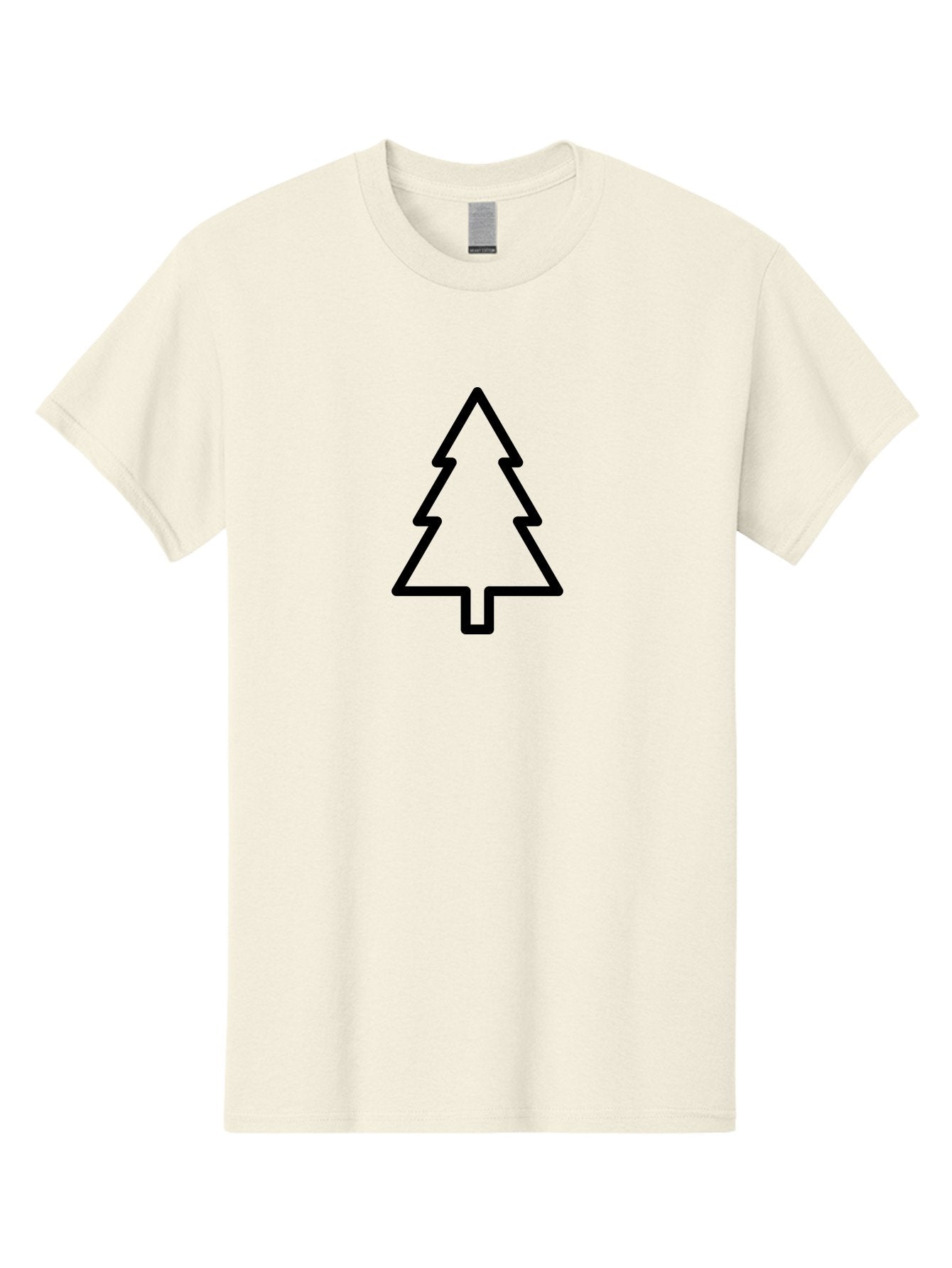 Christmas-Tree-3 Men'S Graphic Tee, 100% Cotton, Comfortable Casual Summer Wear, Machine Washable, Christmas Tree, Holiday Symbol, Festive Icon, Evergreen, Black Outline Tree -  Aaa172 27