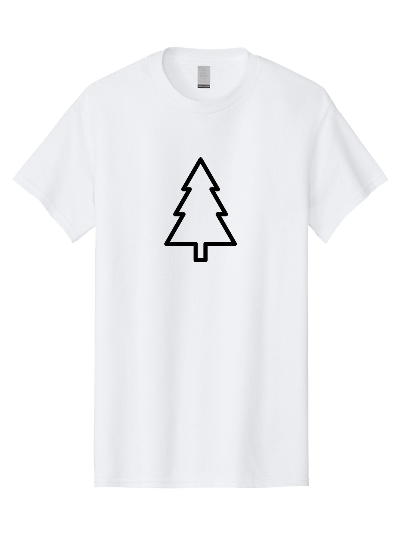 Christmas-Tree-3 Men'S Graphic Tee, 100% Cotton, Comfortable Casual Summer Wear, Machine Washable, Christmas Tree, Holiday Symbol, Festive Icon, Evergreen, Black Outline Tree -  Aaa172 7