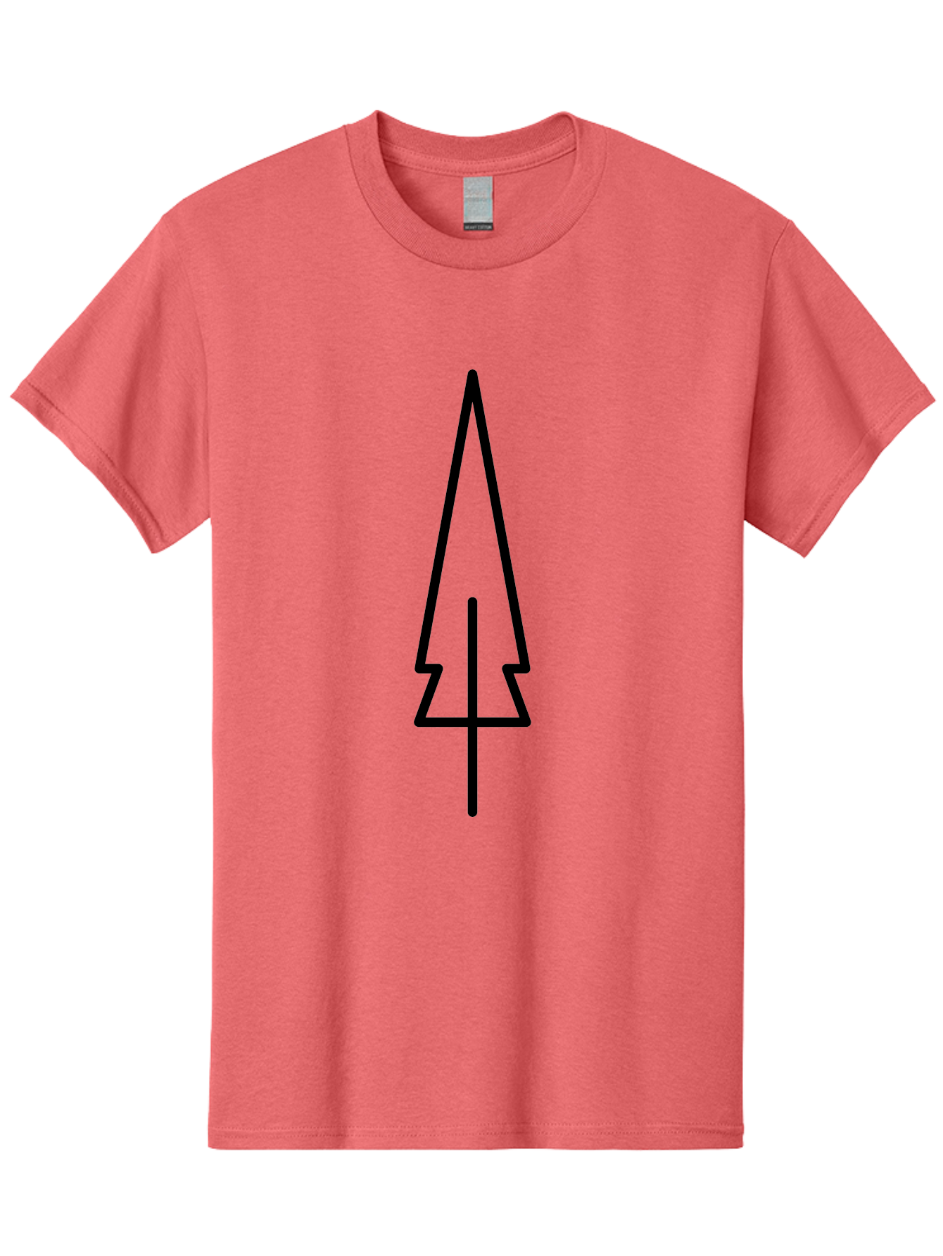 Christmas-Tree-5 Men'S Graphic Tee, 100% Cotton, Comfortable Casual Summer Wear, Machine Washable, Christmas Tree Outline, Festive Symbol, Holiday Icon, Minimalist Design, Black Silhouette, Simple Christmas Graphic, Winter Symbol -  Aaa174