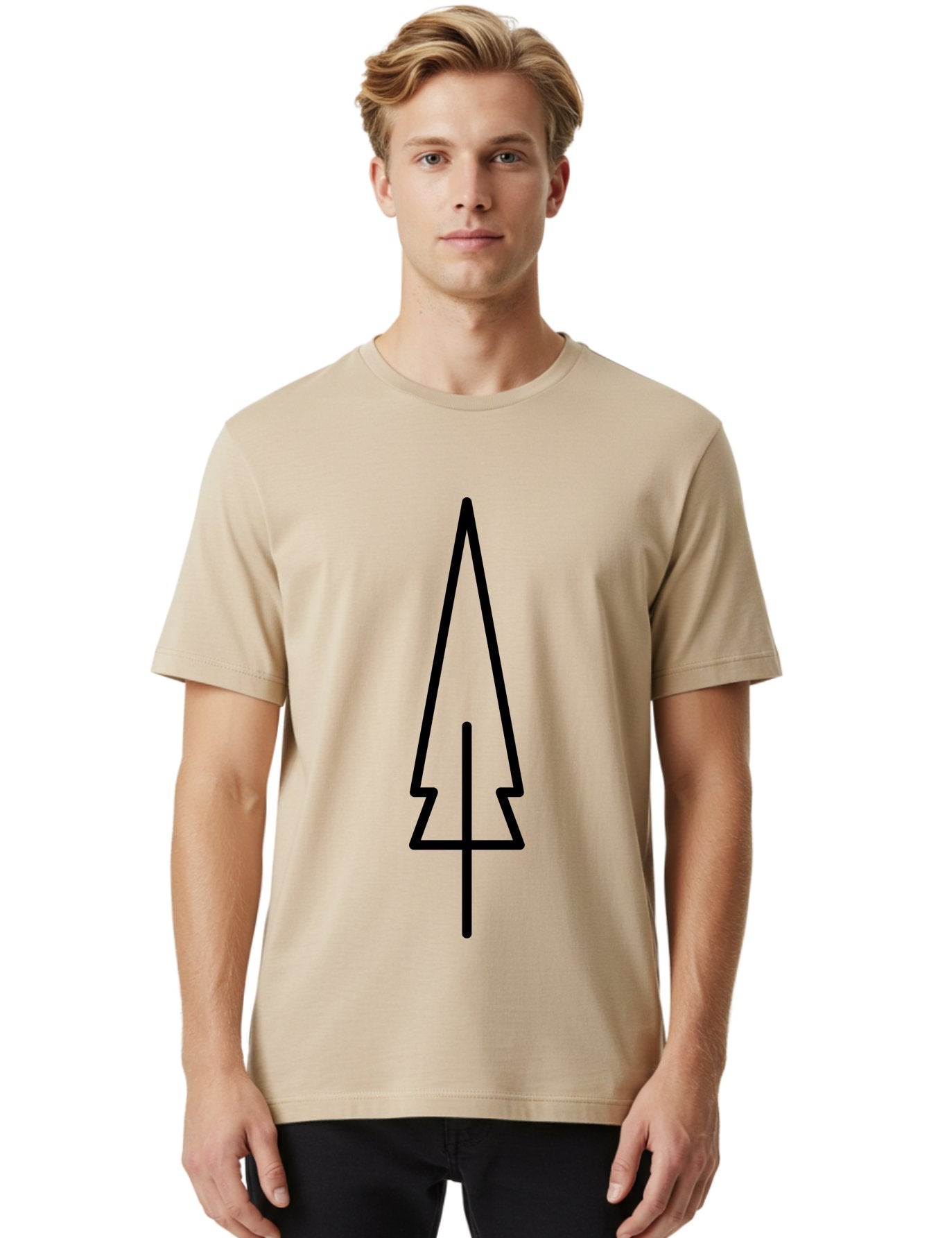 Christmas-Tree-5 Men'S Graphic Tee, 100% Cotton, Comfortable Casual Summer Wear, Machine Washable, Christmas Tree Outline, Festive Symbol, Holiday Icon, Minimalist Design, Black Silhouette, Simple Christmas Graphic, Winter Symbol -  Aaa174 22