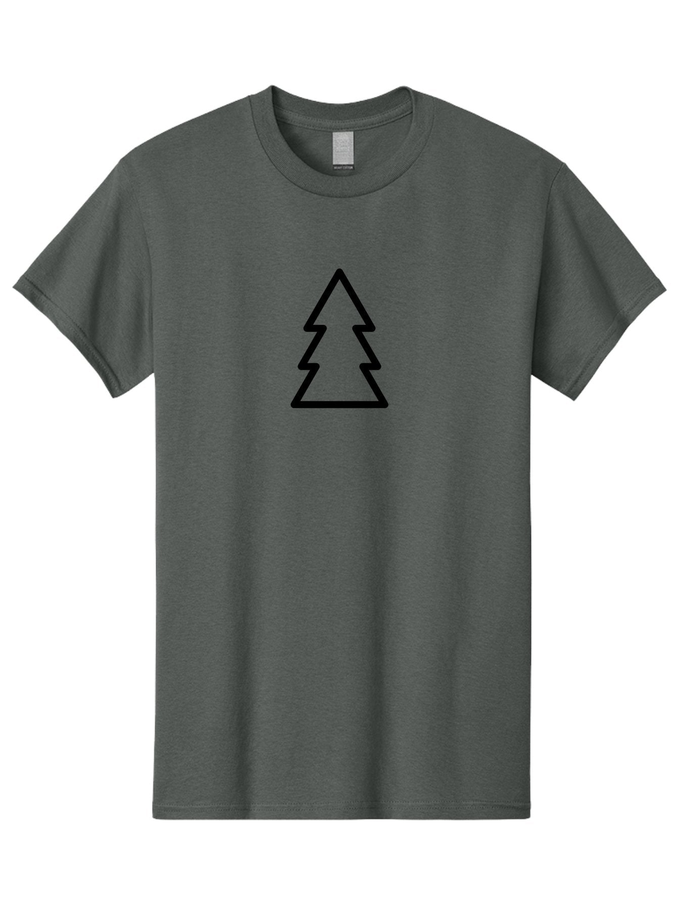 Christmas-Tree-Icon Men'S Graphic Tee, 100% Cotton, Comfortable Casual Summer Wear, Machine Washable, Christmas Tree, Holiday Symbol, Festive Decoration, Minimalist Design, Simple Icon, Evergreen Tree, Seasonal Graphics, -  Aaa175 29
