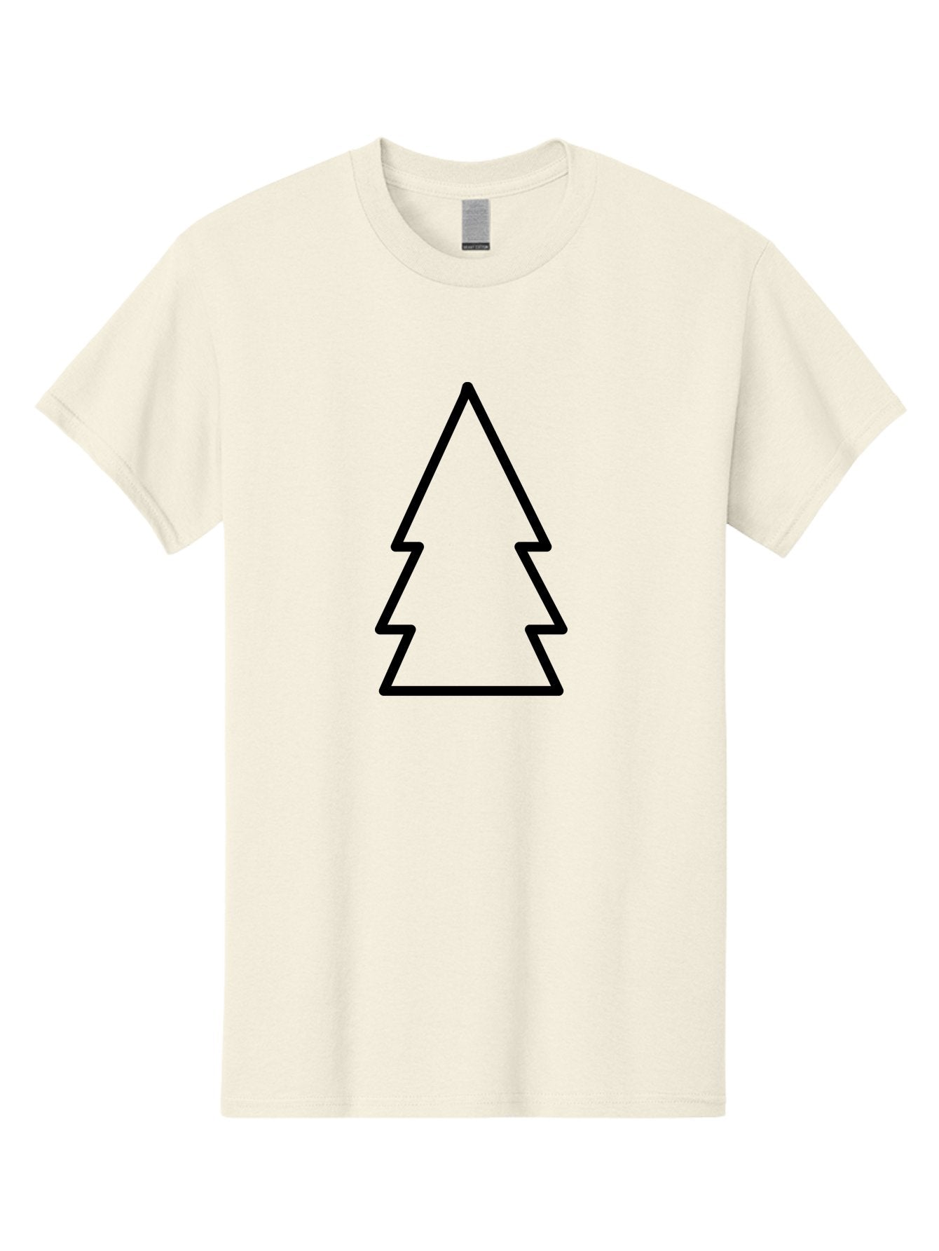 Christmas-Tree Men'S Graphic Tee, 100% Cotton, Comfortable Casual Summer Wear, Machine Washable, Christmas Tree Icon, Simple Design, Black Outline, Festive Symbol, Holiday Decoration, Minimalist Graphic, Seasonal Illustration -  Aaa176 27