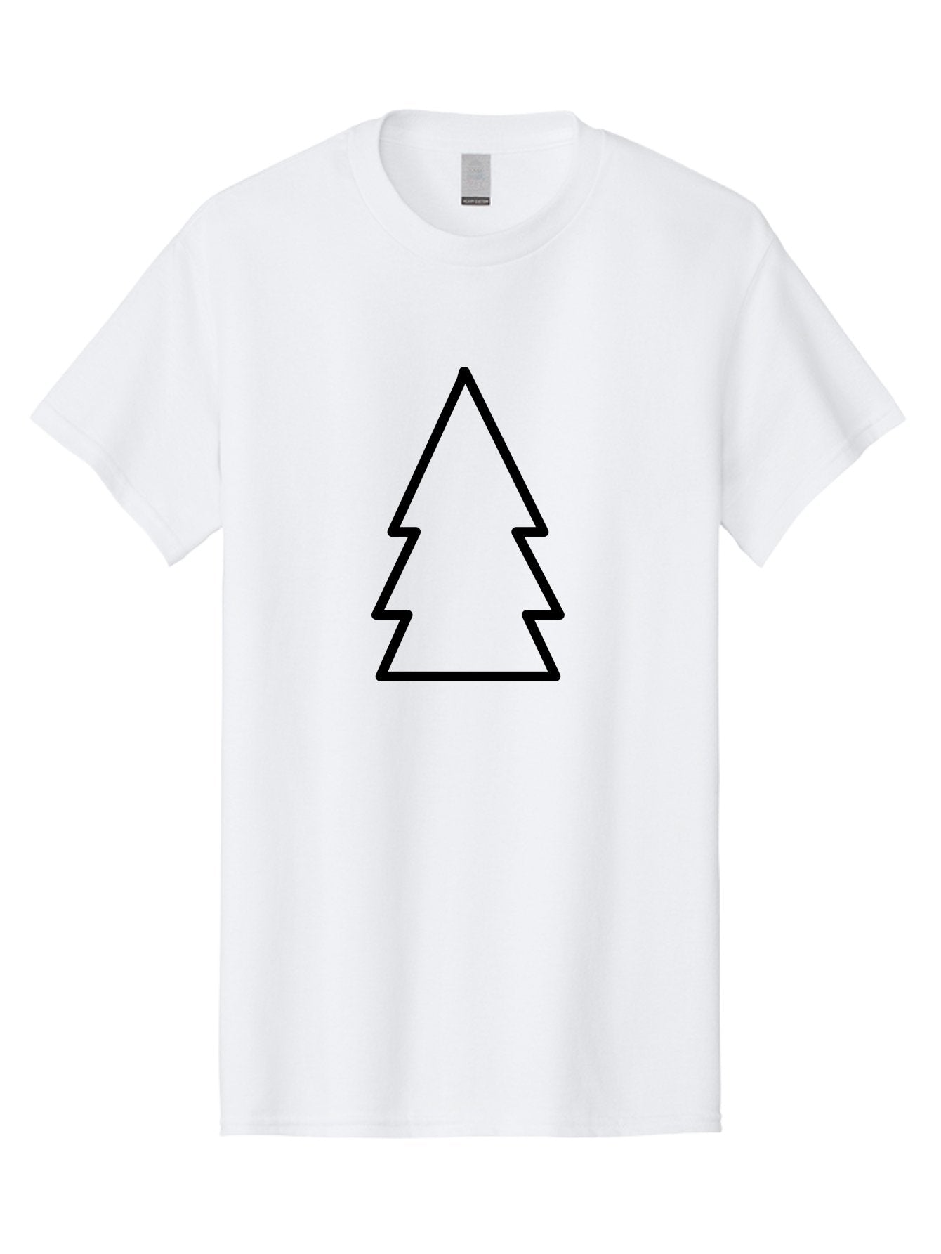 Christmas-Tree Men'S Graphic Tee, 100% Cotton, Comfortable Casual Summer Wear, Machine Washable, Christmas Tree Icon, Simple Design, Black Outline, Festive Symbol, Holiday Decoration, Minimalist Graphic, Seasonal Illustration -  Aaa176 19