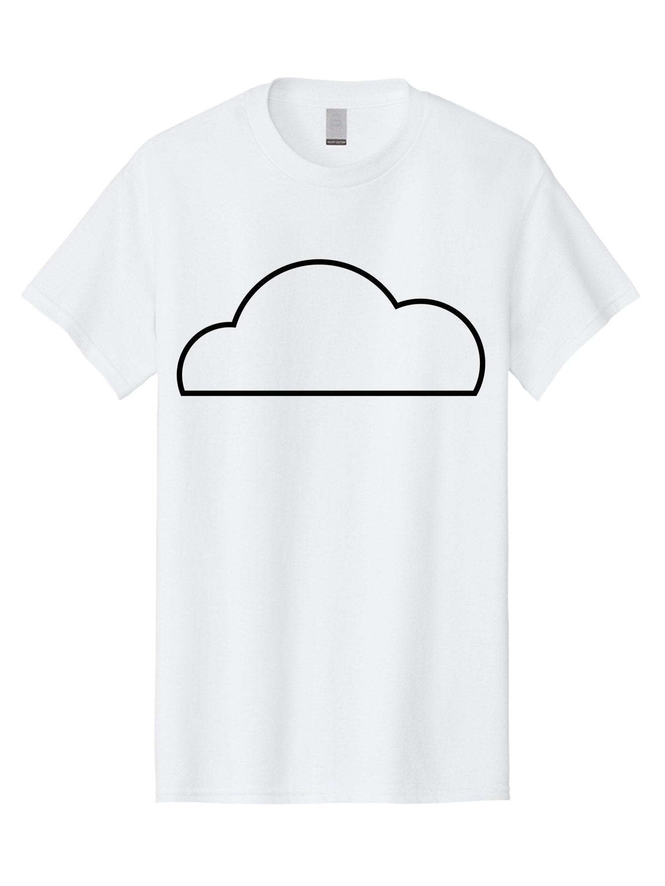 Cloud Men'S Graphic Tee, 100% Cotton, Comfortable Casual Summer Wear, Machine Washable, Cloud Icon, Simple Design, Minimalist Art, Black Outline, Cloud Computing, Abstract Shape, Modern Graphics -  Aaa179 25
