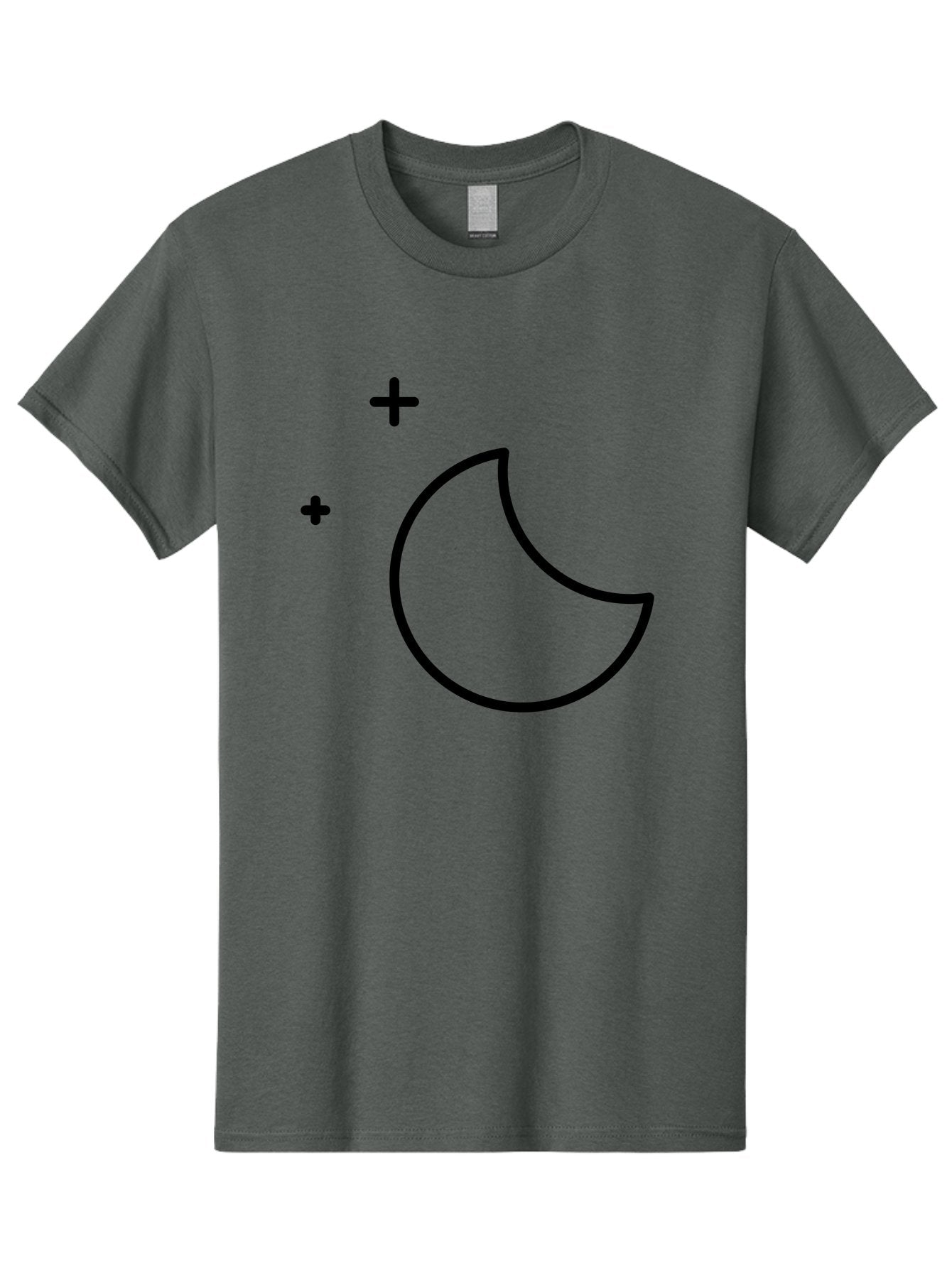 Crescent-Moon-And-Plus-Signs Men'S Graphic Tee, 100% Cotton, Comfortable Casual Summer Wear, Machine Washable, Crescent Moon Shape, Plus Signs, Minimalist Design, Simple Graphics, Lunar Symbol, Celestial Body, Moon Phase, Astrology, -  Aaa180 21