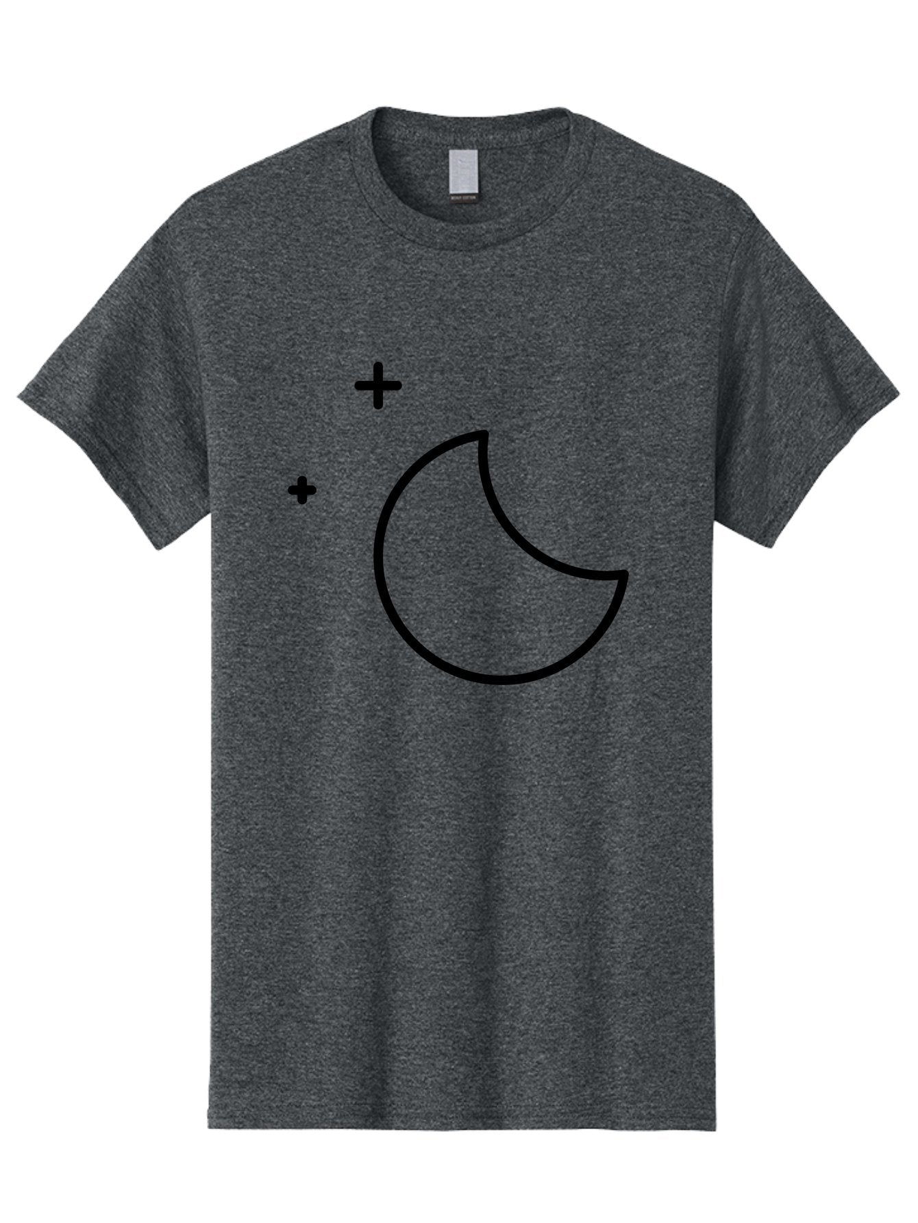 Crescent-Moon-And-Plus-Signs Men'S Graphic Tee, 100% Cotton, Comfortable Casual Summer Wear, Machine Washable, Crescent Moon Shape, Plus Signs, Minimalist Design, Simple Graphics, Lunar Symbol, Celestial Body, Moon Phase, Astrology, -  Aaa180 25