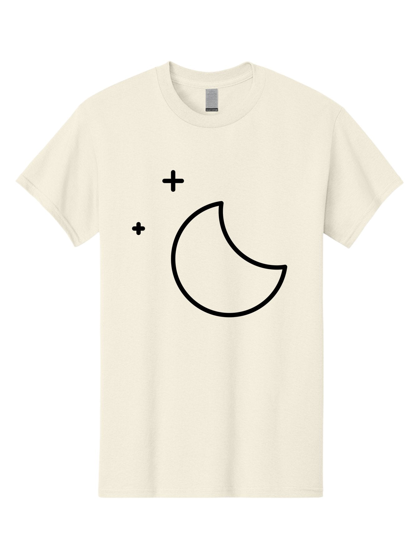 Crescent-Moon-And-Plus-Signs Men'S Graphic Tee, 100% Cotton, Comfortable Casual Summer Wear, Machine Washable, Crescent Moon Shape, Plus Signs, Minimalist Design, Simple Graphics, Lunar Symbol, Celestial Body, Moon Phase, Astrology, -  Aaa180 5