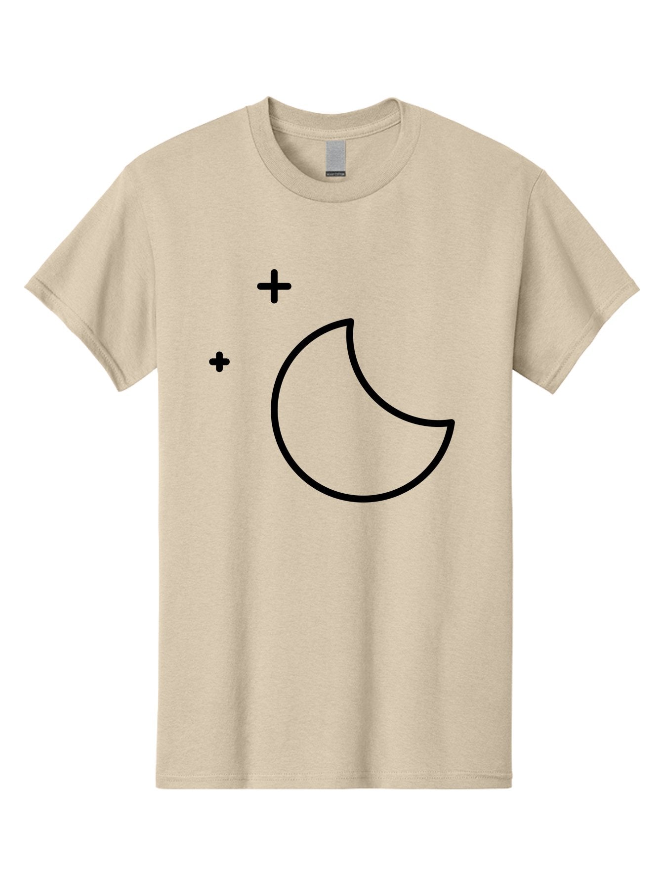 Crescent-Moon-And-Plus-Signs Men'S Graphic Tee, 100% Cotton, Comfortable Casual Summer Wear, Machine Washable, Crescent Moon Shape, Plus Signs, Minimalist Design, Simple Graphics, Lunar Symbol, Celestial Body, Moon Phase, Astrology, -  Aaa180 9