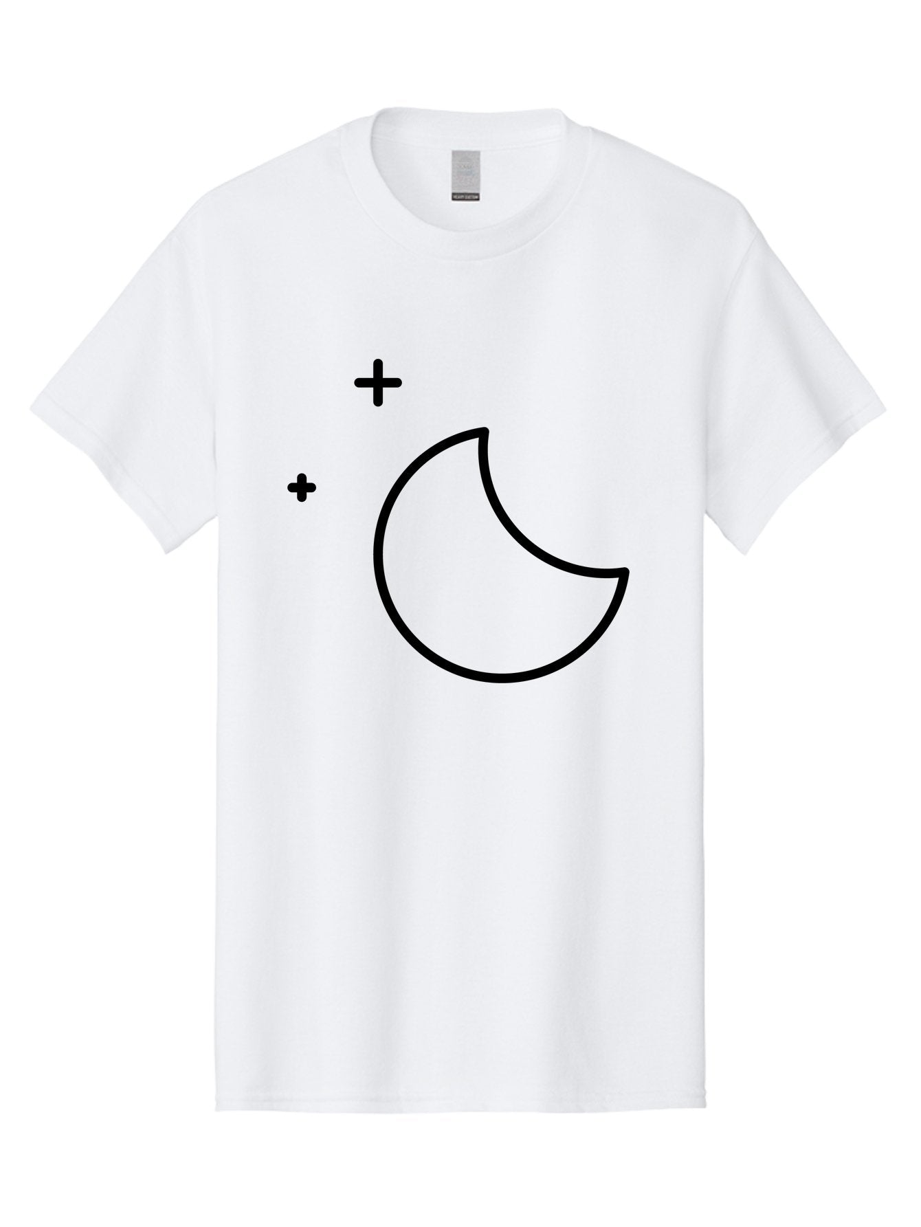 Crescent-Moon-And-Plus-Signs Men'S Graphic Tee, 100% Cotton, Comfortable Casual Summer Wear, Machine Washable, Crescent Moon Shape, Plus Signs, Minimalist Design, Simple Graphics, Lunar Symbol, Celestial Body, Moon Phase, Astrology, -  Aaa180 19