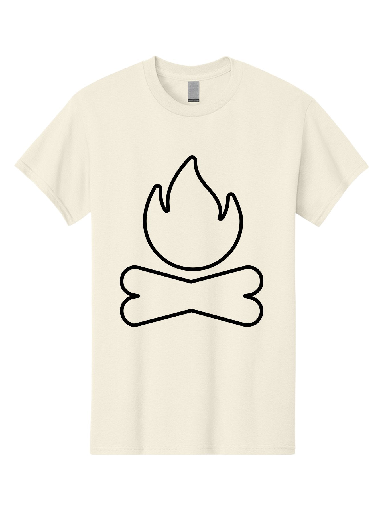 Crossbones-And-Flame Men'S Graphic Tee, 100% Cotton, Comfortable Casual Summer Wear, Machine Washable, Bone And Flame Symbol, Danger Sign, Warning Icon, Black Outline, Simple Design, Bold Graphics, Striking Imagery, Edgy Style -  Aaa181 3