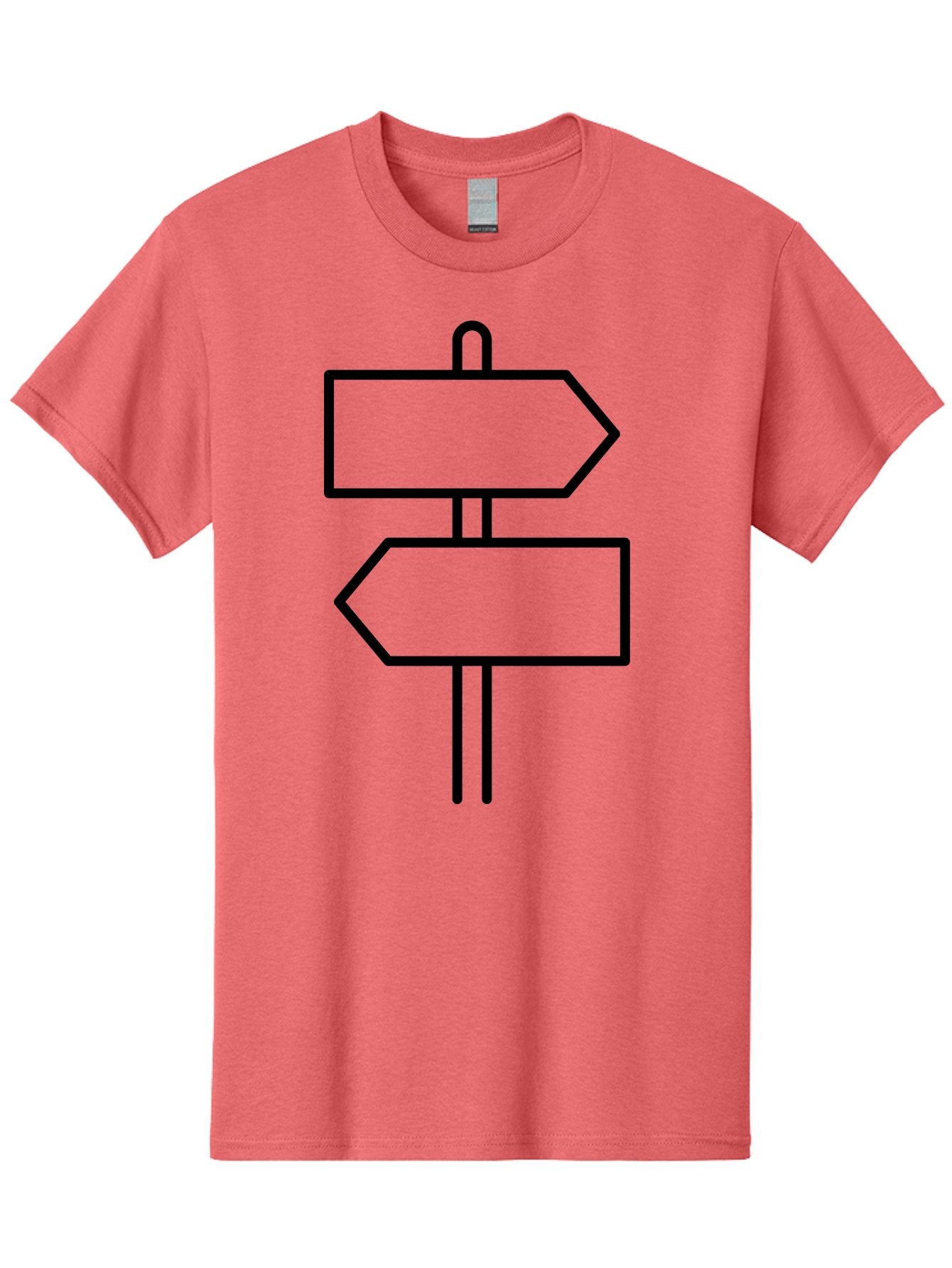 Directional-Signs Men'S Graphic Tee, 100% Cotton, Comfortable Casual Summer Wear, Machine Washable, Directional Signs, Navigation, Guidance, Decision Making, Path, Black Outlines, Pointers, Arrows -  Aaa186 21