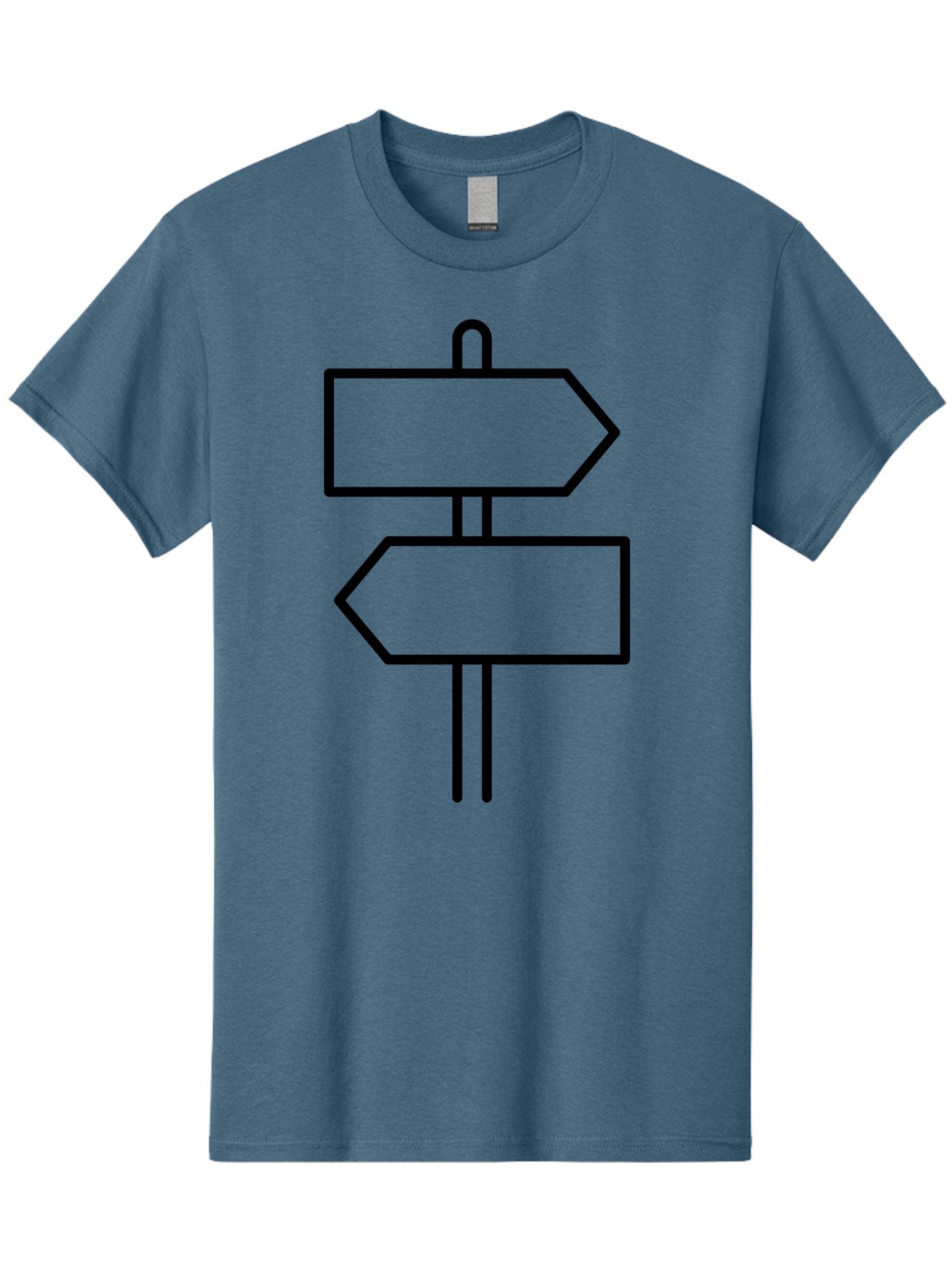 Directional-Signs Men'S Graphic Tee, 100% Cotton, Comfortable Casual Summer Wear, Machine Washable, Directional Signs, Navigation, Guidance, Decision Making, Path, Black Outlines, Pointers, Arrows -  Aaa186 27