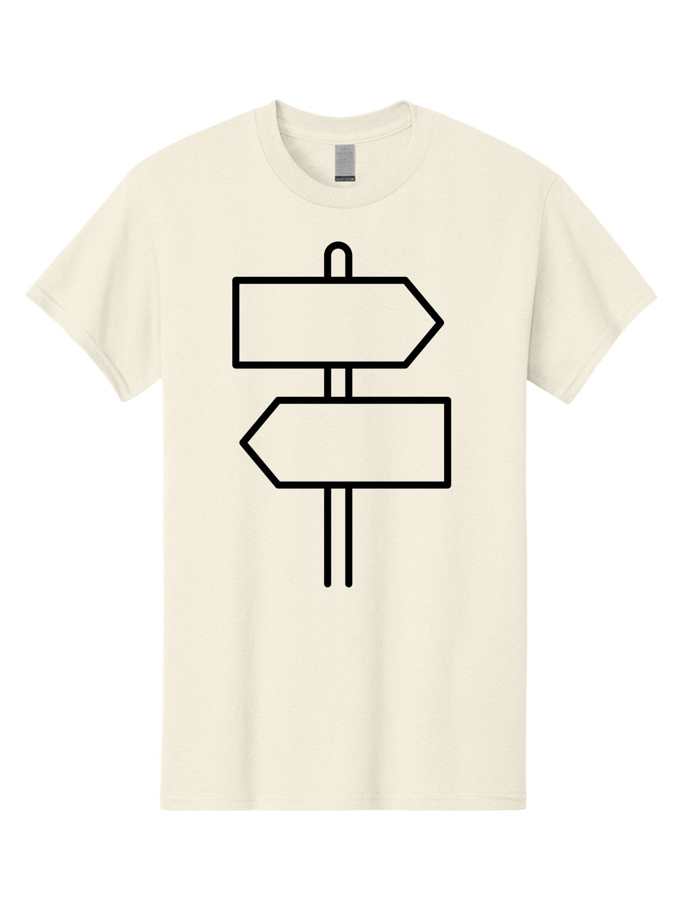 Directional-Signs Men'S Graphic Tee, 100% Cotton, Comfortable Casual Summer Wear, Machine Washable, Directional Signs, Navigation, Guidance, Decision Making, Path, Black Outlines, Pointers, Arrows -  Aaa186 15