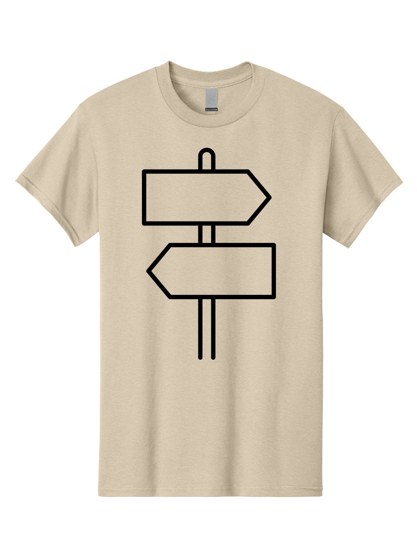 Directional-Signs Men'S Graphic Tee, 100% Cotton, Comfortable Casual Summer Wear, Machine Washable, Directional Signs, Navigation, Guidance, Decision Making, Path, Black Outlines, Pointers, Arrows -  Aaa186 19