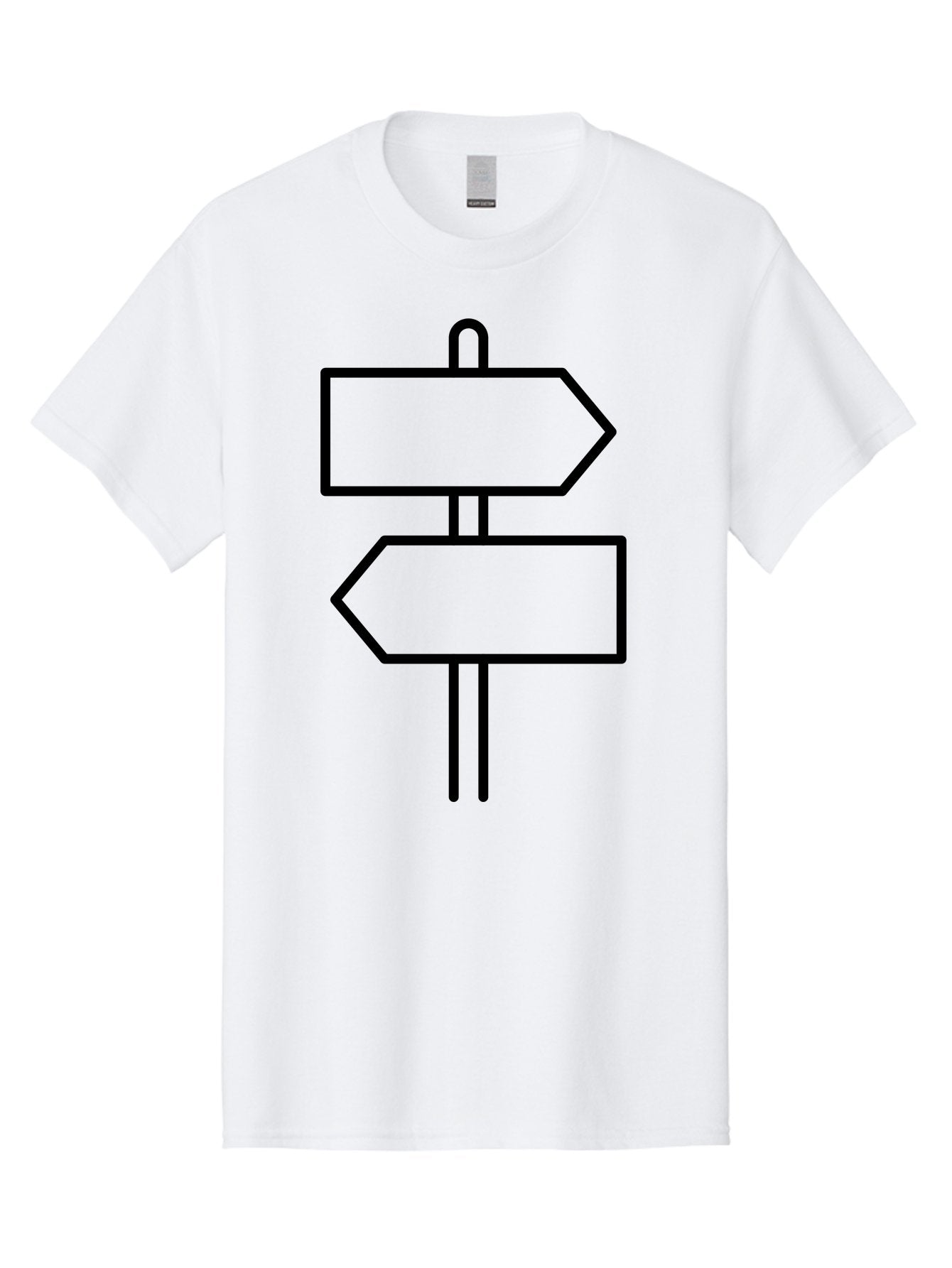 Directional-Signs Men'S Graphic Tee, 100% Cotton, Comfortable Casual Summer Wear, Machine Washable, Directional Signs, Navigation, Guidance, Decision Making, Path, Black Outlines, Pointers, Arrows -  Aaa186 7