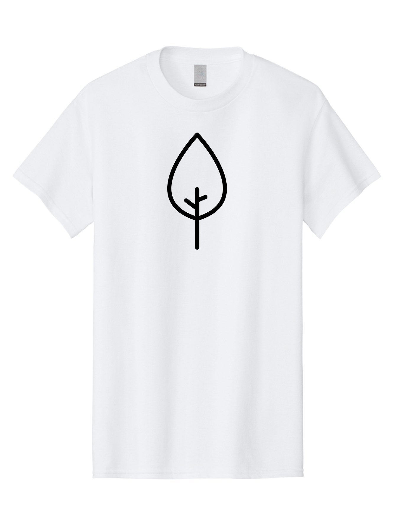 Leaf Men'S Graphic Tee, 100% Cotton, Comfortable Casual Summer Wear, Machine Washable, Simple Leaf Icon, Minimalist Design, Nature Symbol, Eco-Friendly Logo, Black Outline, Leaf Shape -  Aaa189 13