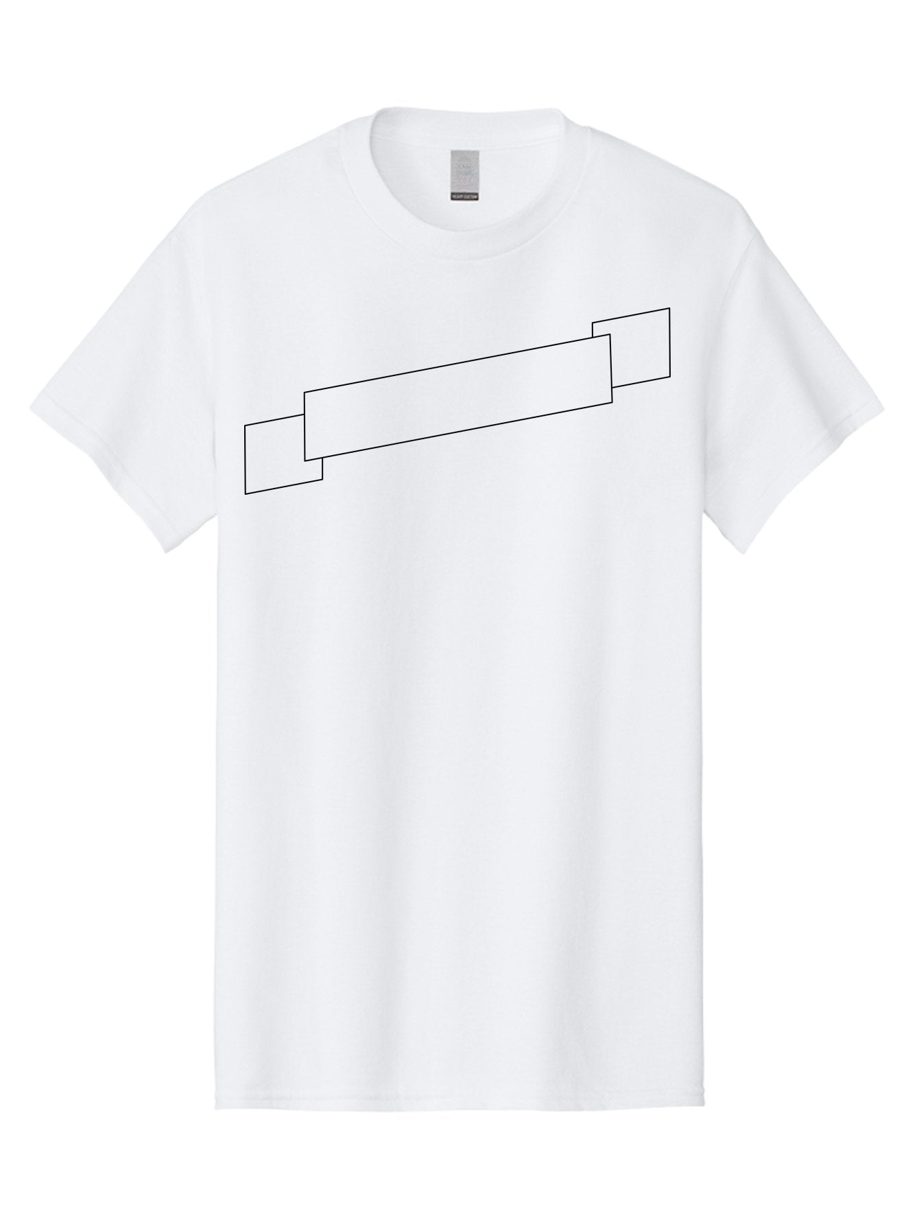 Linked-Rectangles Men'S Graphic Tee, 100% Cotton, Comfortable Casual Summer Wear, Machine Washable, Geometric Shapes, Rectangles, Connected Lines, Minimalist Design, Abstract Art, Simple Figures, Black Outline -  Aaa190