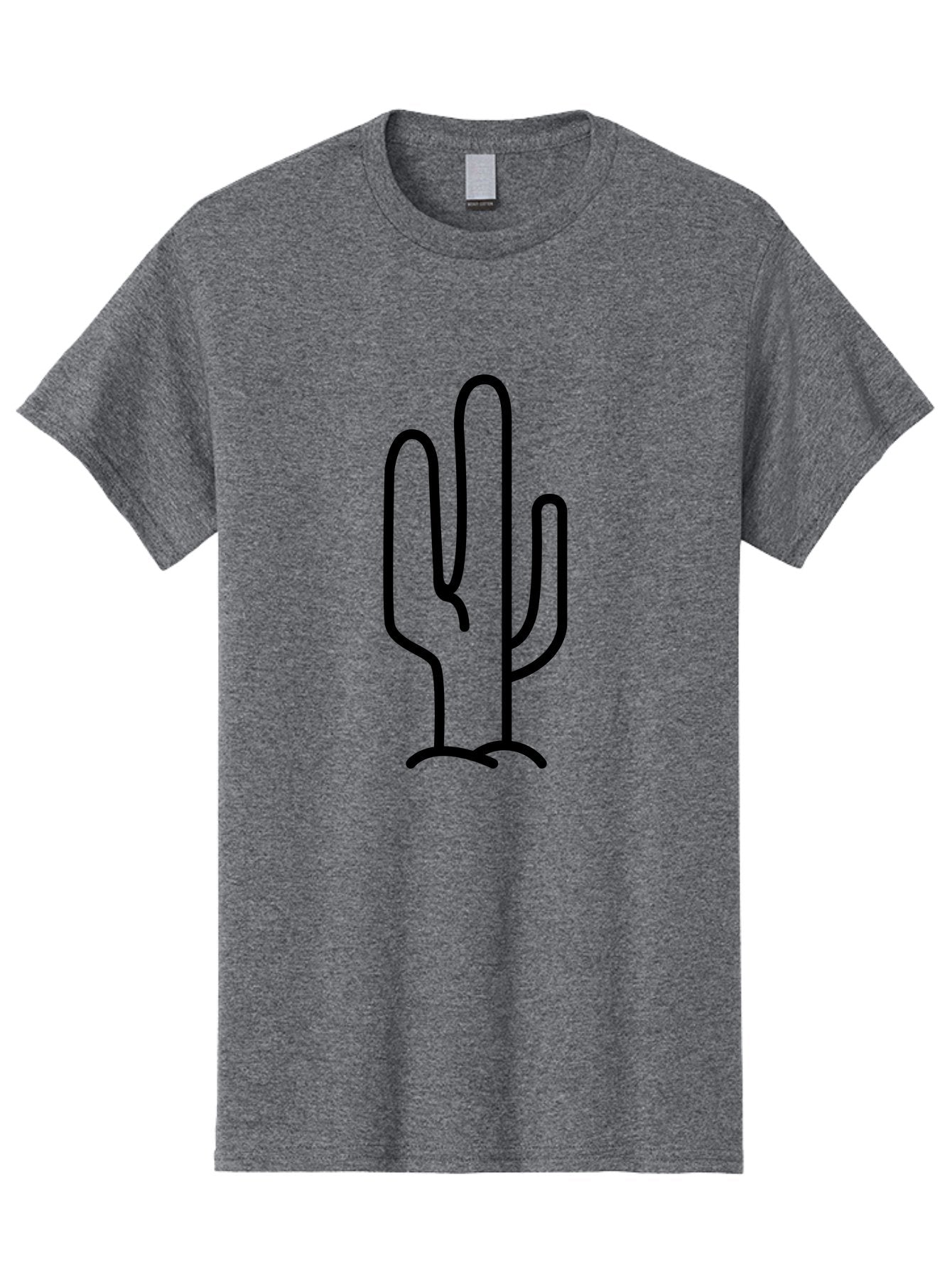 Middle-Finger-Cactus Men'S Graphic Tee, 100% Cotton, Comfortable Casual Summer Wear, Machine Washable, Simple Cactus Drawing, Minimalist Design, Black Outline, Desert Flora, Succulent Plant, Prickly Pear, Cartoon Style, Modern Art -  Aaa194 5