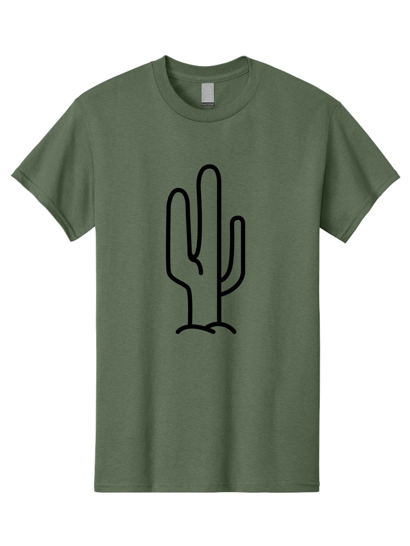 Middle-Finger-Cactus Men'S Graphic Tee, 100% Cotton, Comfortable Casual Summer Wear, Machine Washable, Simple Cactus Drawing, Minimalist Design, Black Outline, Desert Flora, Succulent Plant, Prickly Pear, Cartoon Style, Modern Art -  Aaa194 27