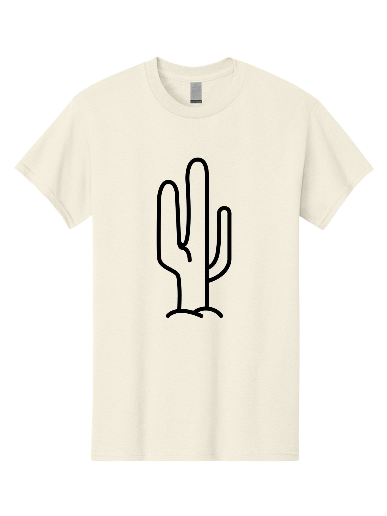 Middle-Finger-Cactus Men'S Graphic Tee, 100% Cotton, Comfortable Casual Summer Wear, Machine Washable, Simple Cactus Drawing, Minimalist Design, Black Outline, Desert Flora, Succulent Plant, Prickly Pear, Cartoon Style, Modern Art -  Aaa194 3