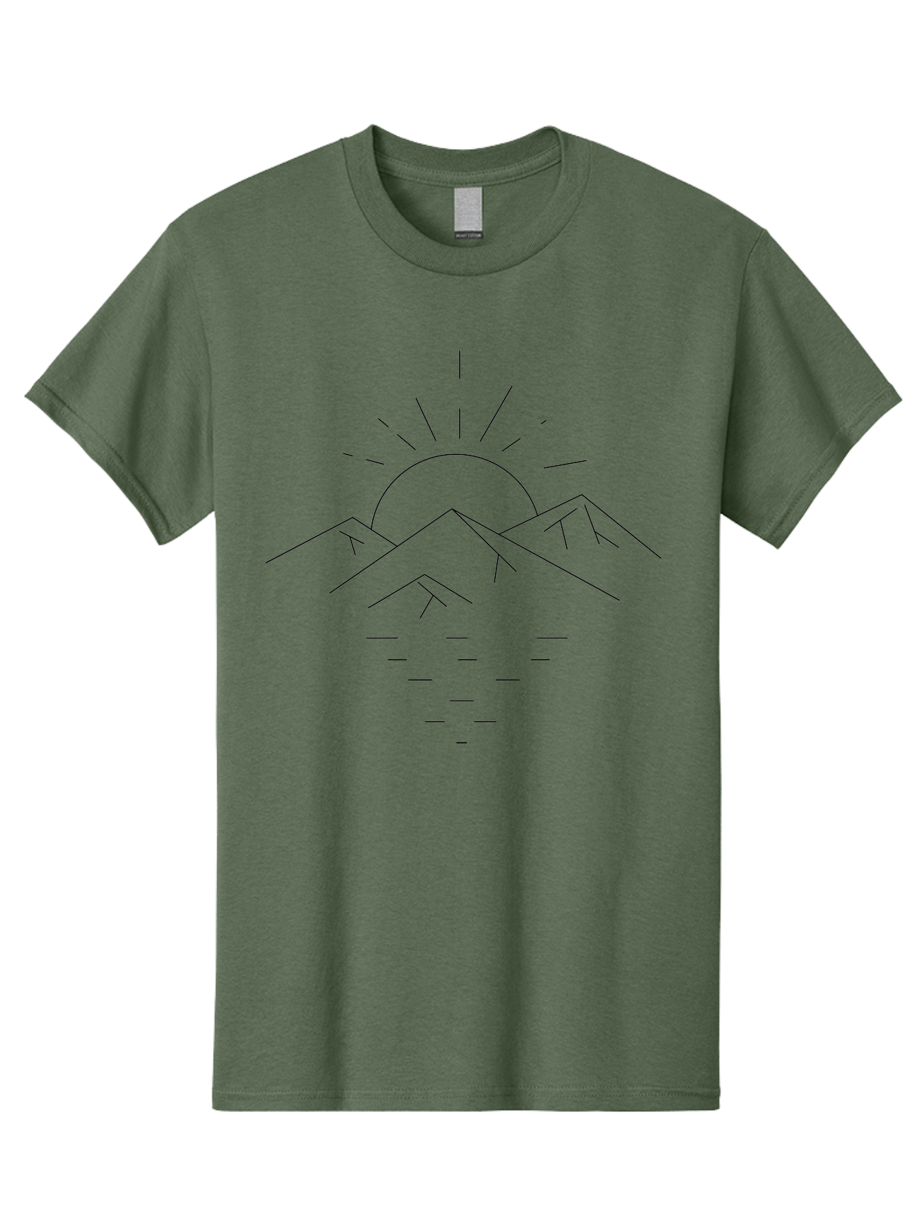 Sunrise-Over-Mountains Men'S Graphic Tee, 100% Cotton, Comfortable Casual Summer Wear, Machine Washable, Mountain Range, Serene Landscape, Sunrise Over Mountains, Minimalist Art, Simple Design, Calm Atmosphere, Peaceful Scenery, -  Aaa208