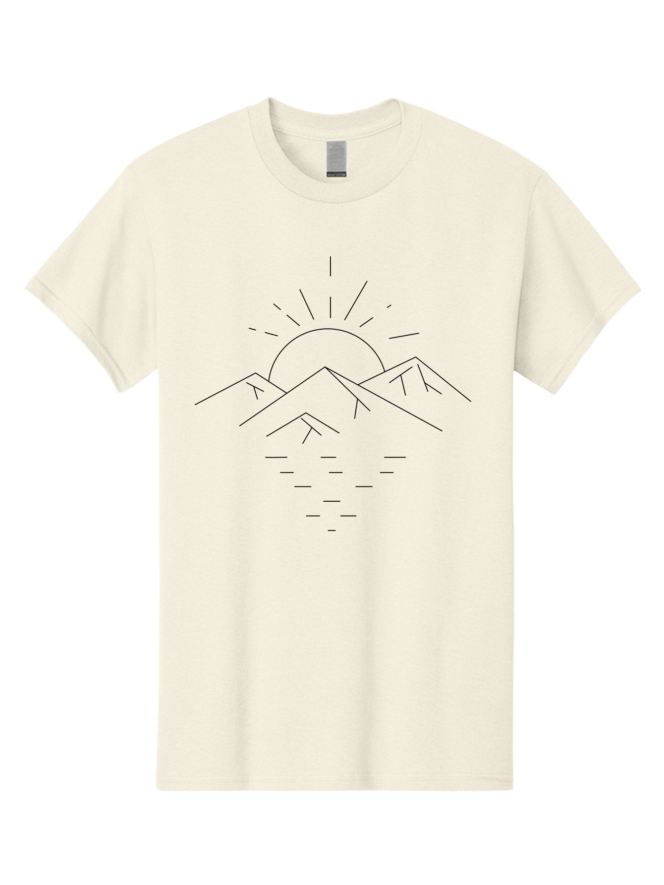 Sunrise-Over-Mountains Men'S Graphic Tee, 100% Cotton, Comfortable Casual Summer Wear, Machine Washable, Mountain Range, Serene Landscape, Sunrise Over Mountains, Minimalist Art, Simple Design, Calm Atmosphere, Peaceful Scenery, -  Aaa208 25