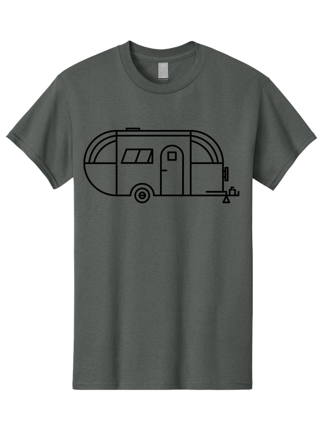 Teardrop-Trailer Men'S Graphic Tee, 100% Cotton, Comfortable Casual Summer Wear, Machine Washable, Teardrop Camper, Travel Trailer, Minimalist Design, Simple Lines, Outdoor Adventure, Camping, Retro Style, Travel, Vacation -  Aaa209 19