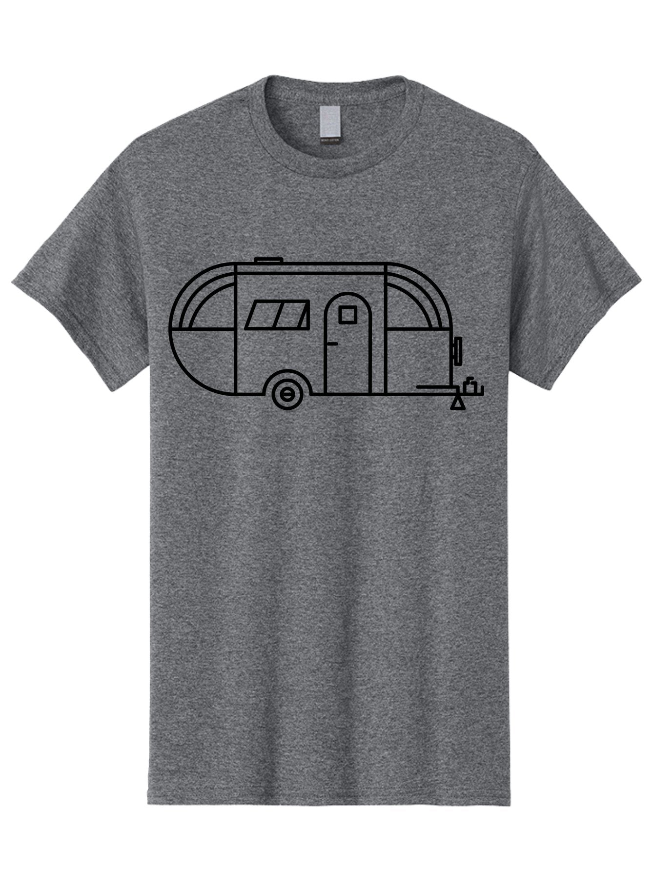 Teardrop-Trailer Men'S Graphic Tee, 100% Cotton, Comfortable Casual Summer Wear, Machine Washable, Teardrop Camper, Travel Trailer, Minimalist Design, Simple Lines, Outdoor Adventure, Camping, Retro Style, Travel, Vacation -  Aaa209 23