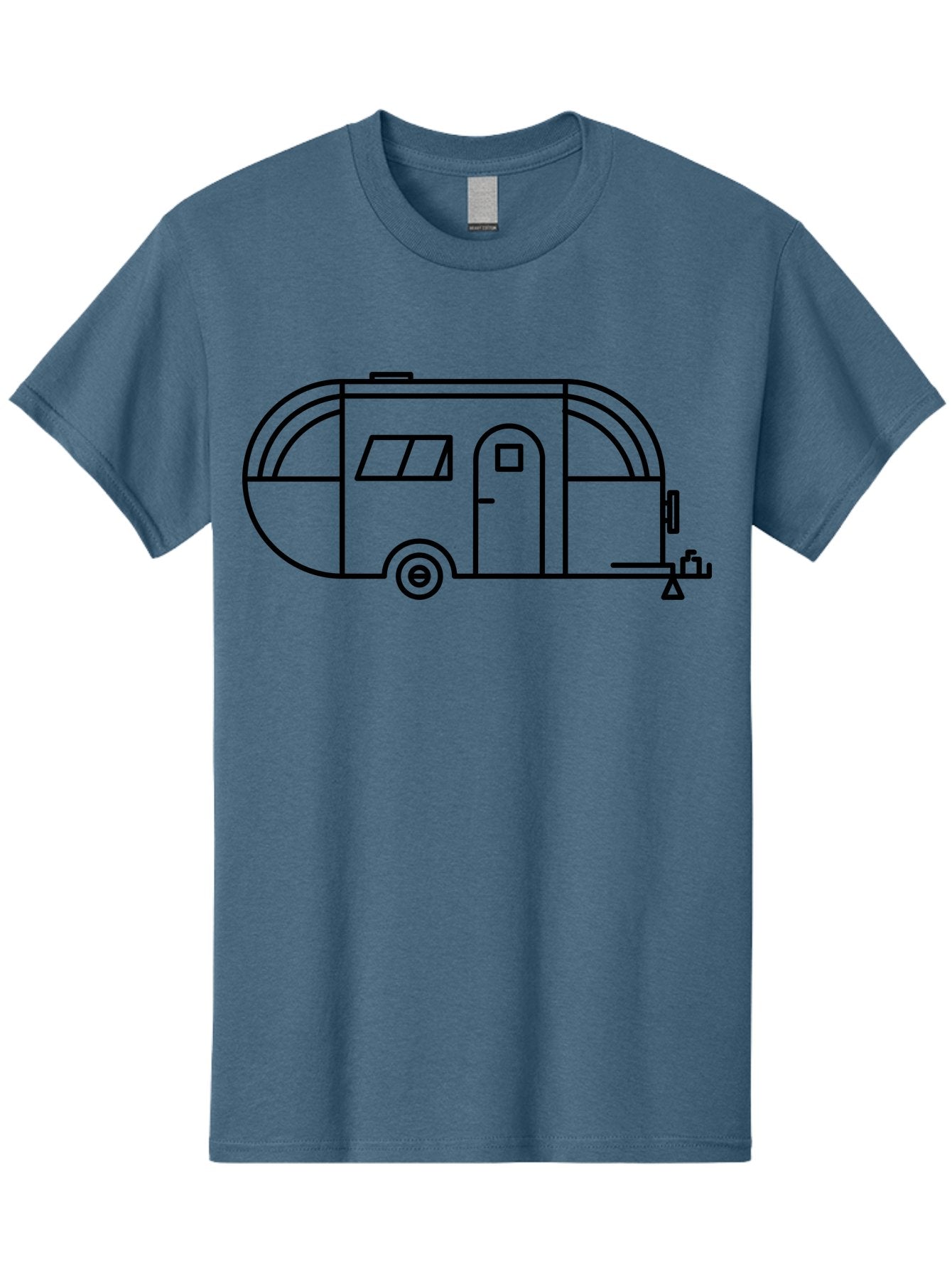 Teardrop-Trailer Men'S Graphic Tee, 100% Cotton, Comfortable Casual Summer Wear, Machine Washable, Teardrop Camper, Travel Trailer, Minimalist Design, Simple Lines, Outdoor Adventure, Camping, Retro Style, Travel, Vacation -  Aaa209 15