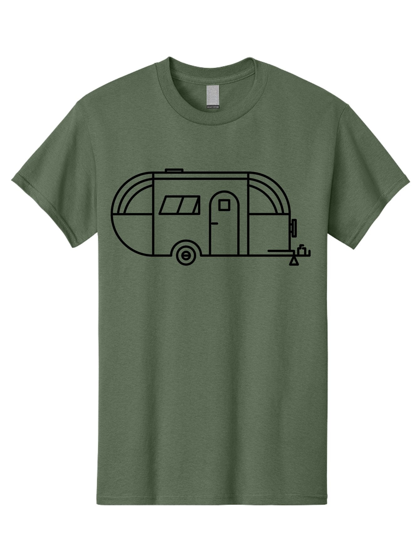 Teardrop-Trailer Men'S Graphic Tee, 100% Cotton, Comfortable Casual Summer Wear, Machine Washable, Teardrop Camper, Travel Trailer, Minimalist Design, Simple Lines, Outdoor Adventure, Camping, Retro Style, Travel, Vacation -  Aaa209 9