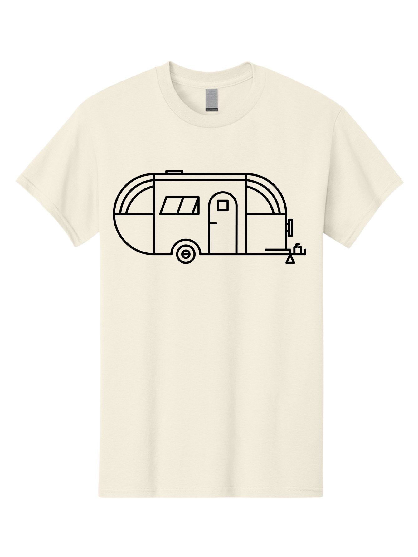 Teardrop-Trailer Men'S Graphic Tee, 100% Cotton, Comfortable Casual Summer Wear, Machine Washable, Teardrop Camper, Travel Trailer, Minimalist Design, Simple Lines, Outdoor Adventure, Camping, Retro Style, Travel, Vacation -  Aaa209 17